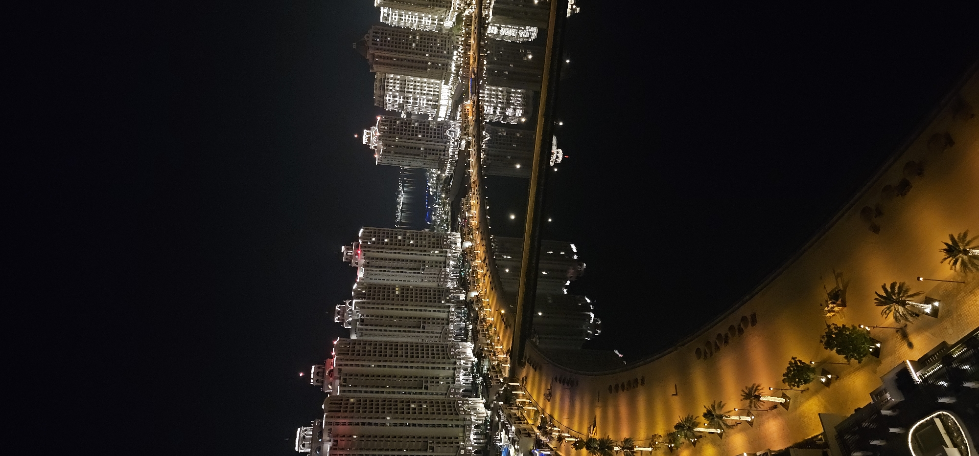 Pearl-Qatar glows at night from above