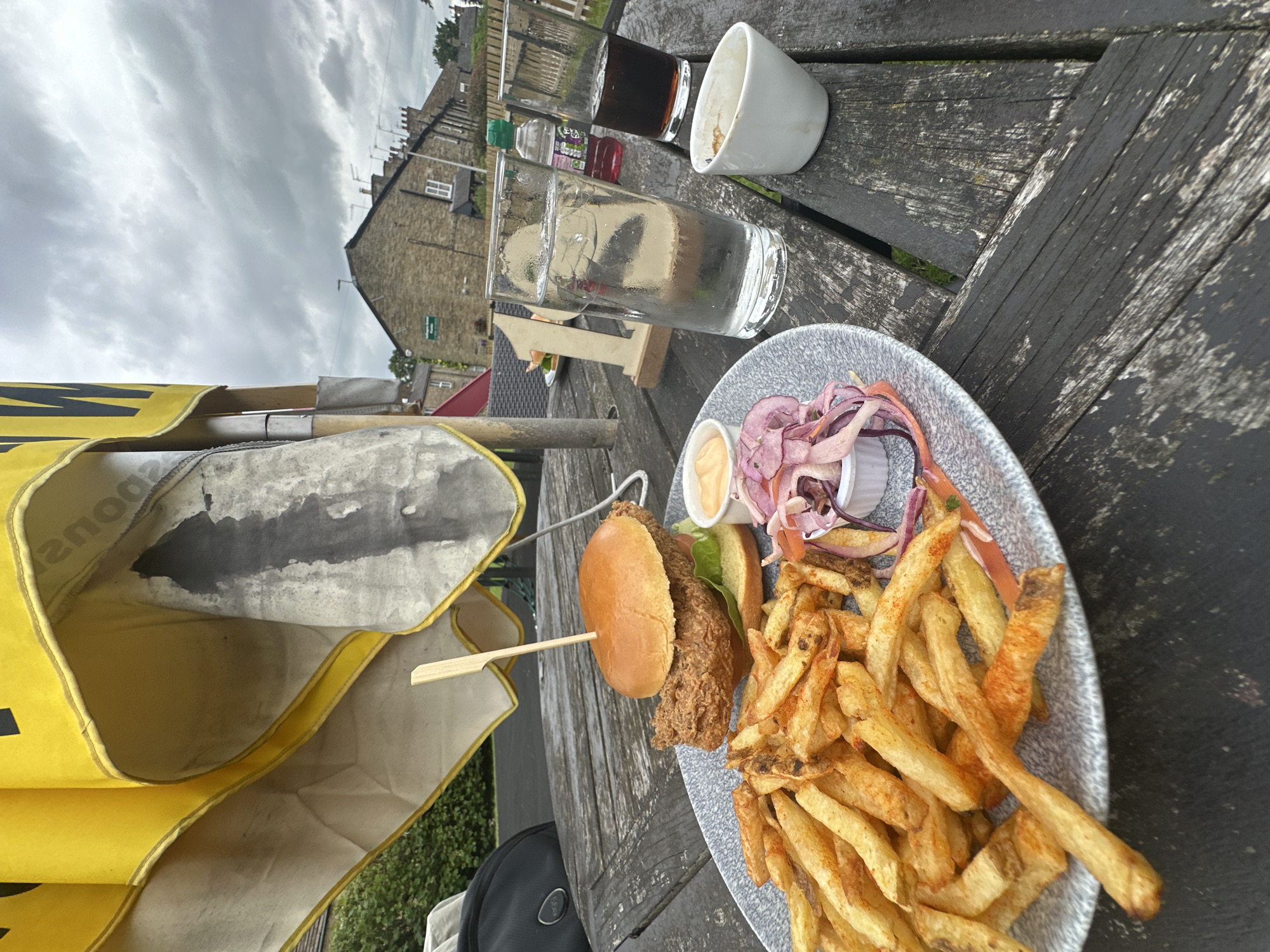 Outdoor lunch in Macclesfield with unexpected ladybug visitor