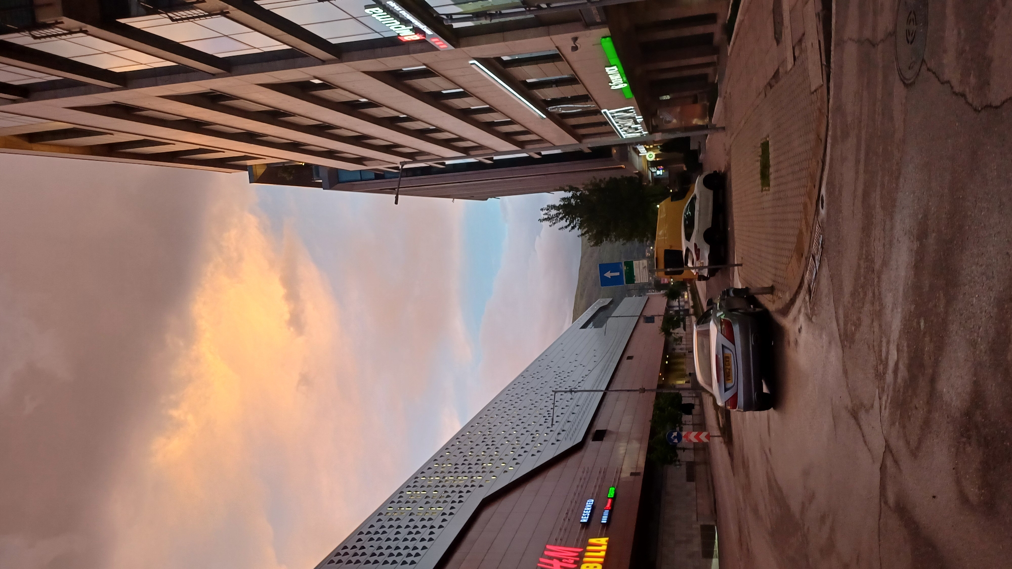 Dusk skyline observed in Sofia, Bulgaria