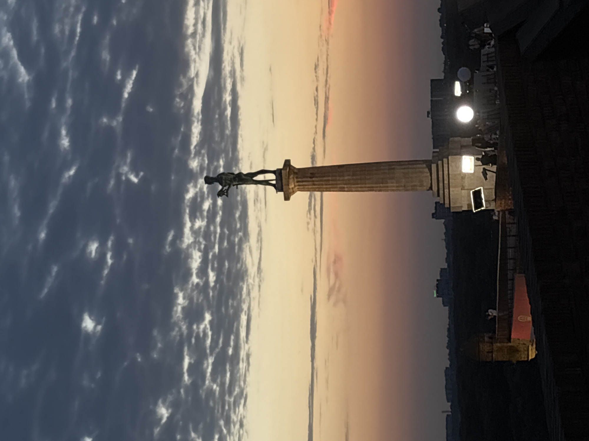Belgrade's Pobednik monument at sunset in Kalemegdan Park