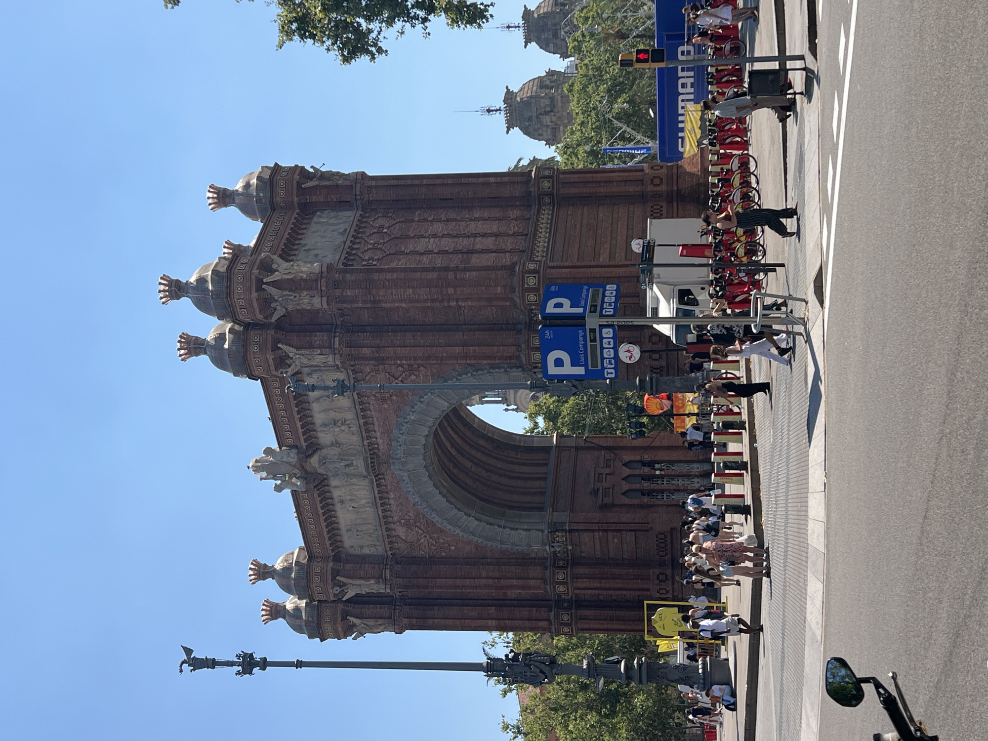 Barcelona's Arc de Triomf on a bright summer morning