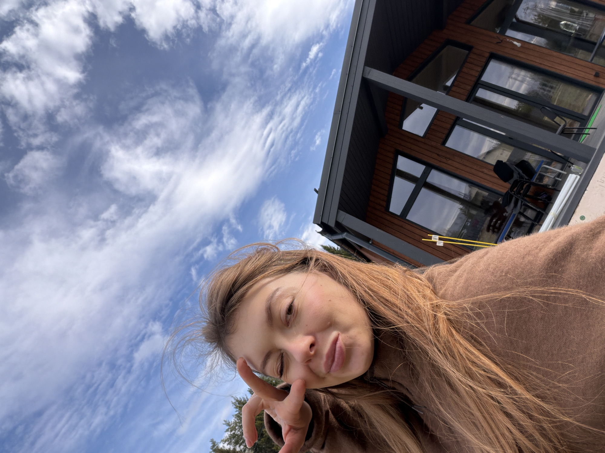 Woman takes selfies, records video in Russian field