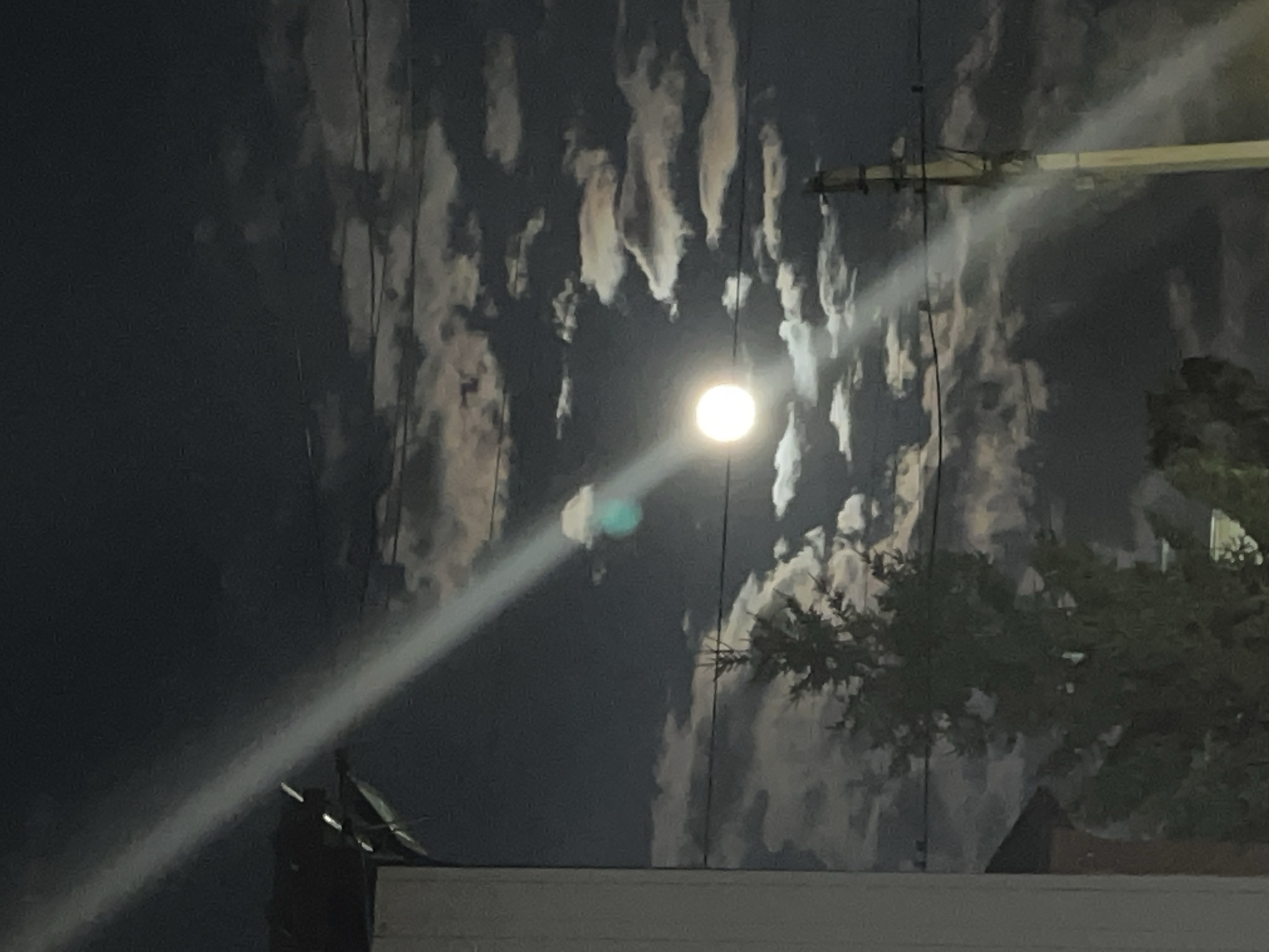 Full moon night over Saratov, indoors and out