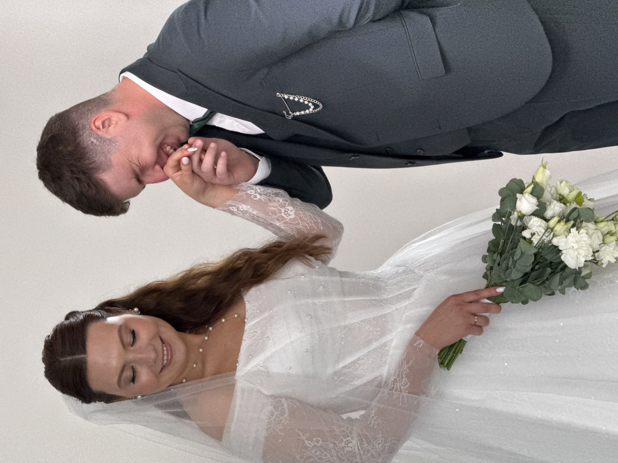 Wedding photoshoot captured in studio session in Chaikovsky, Russia