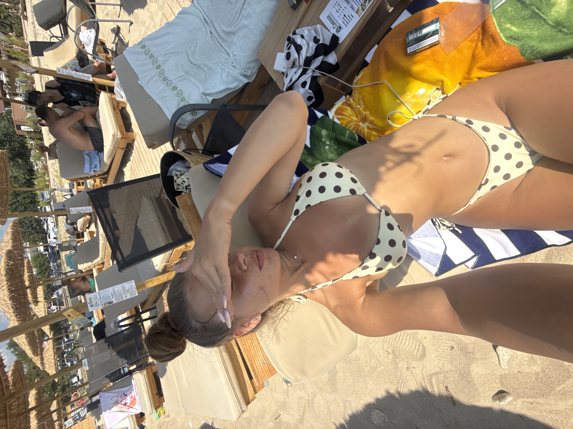 Chilling at Ofrynio Beach on a sunny July afternoon