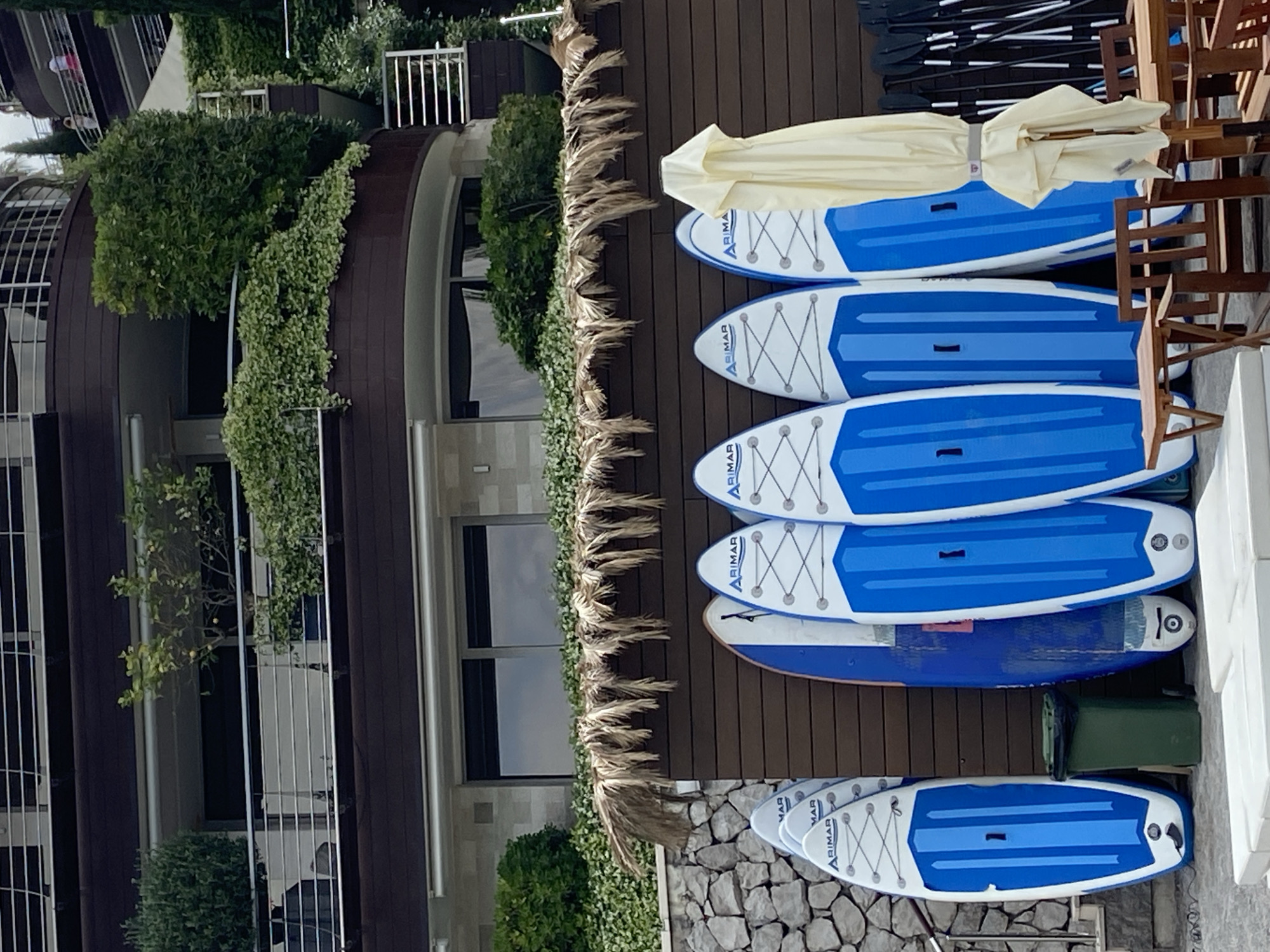 Morning beach preparations documented in Budva, Montenegro resort area
