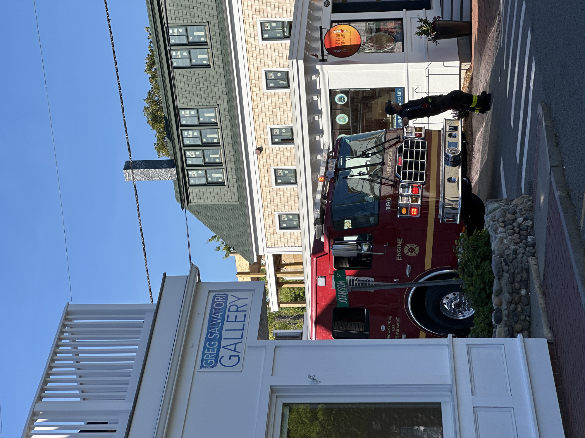 Fire truck responds to Provincetown gallery on Johnson Street