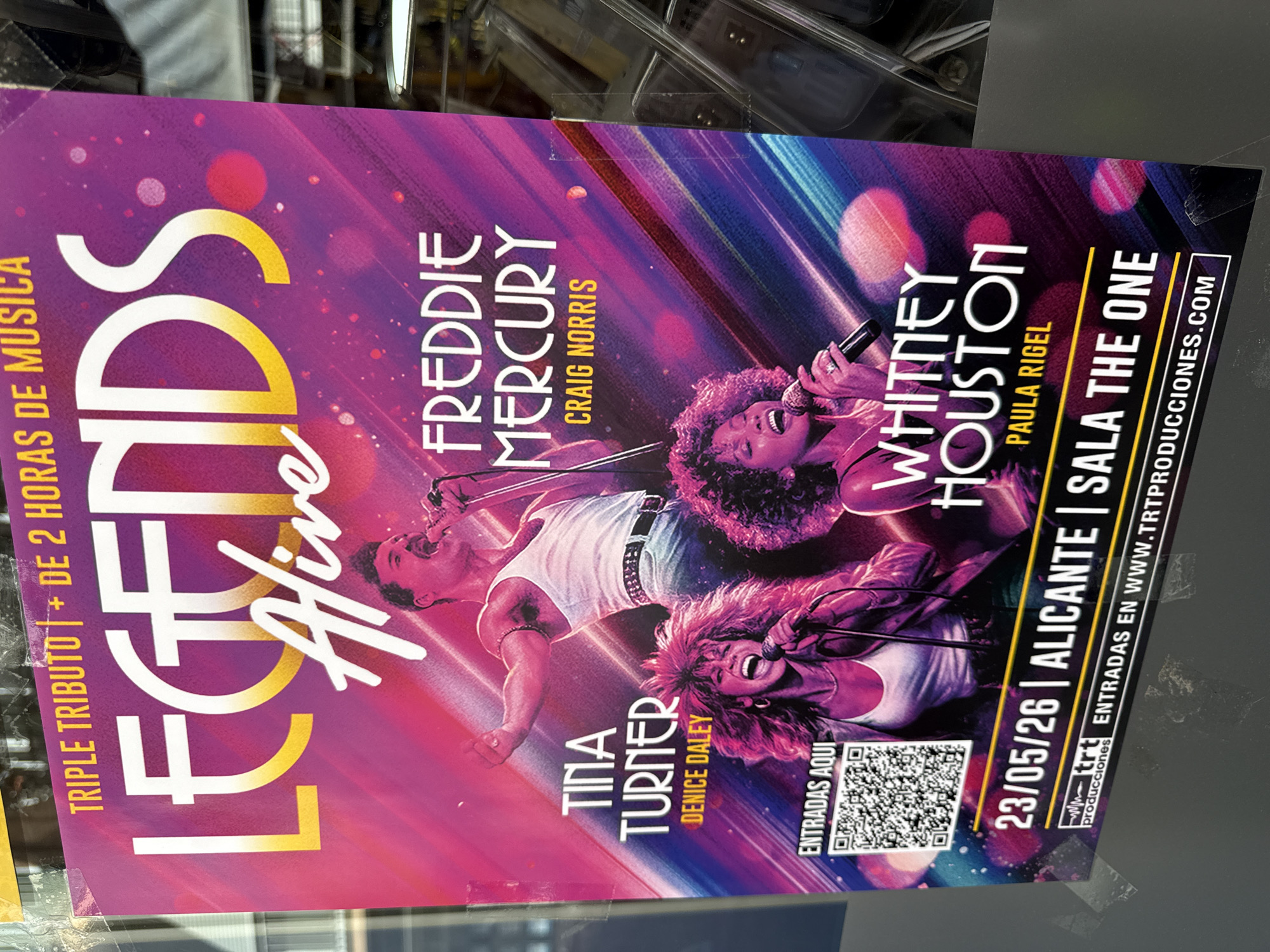 Tribute concert posters and local artwork documented by witness