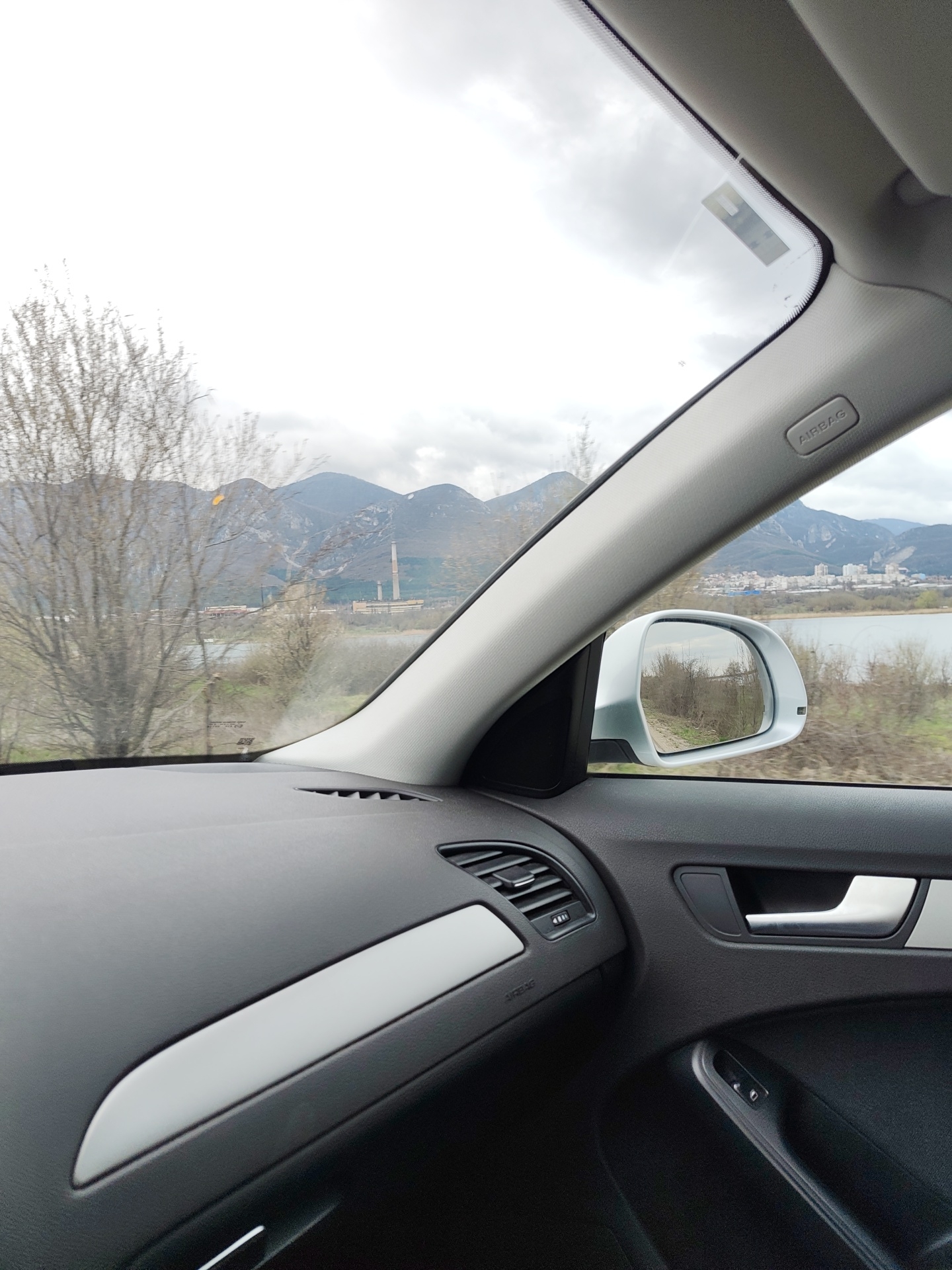 Driver captures scenic views while traveling through Vratsa, Bulgaria