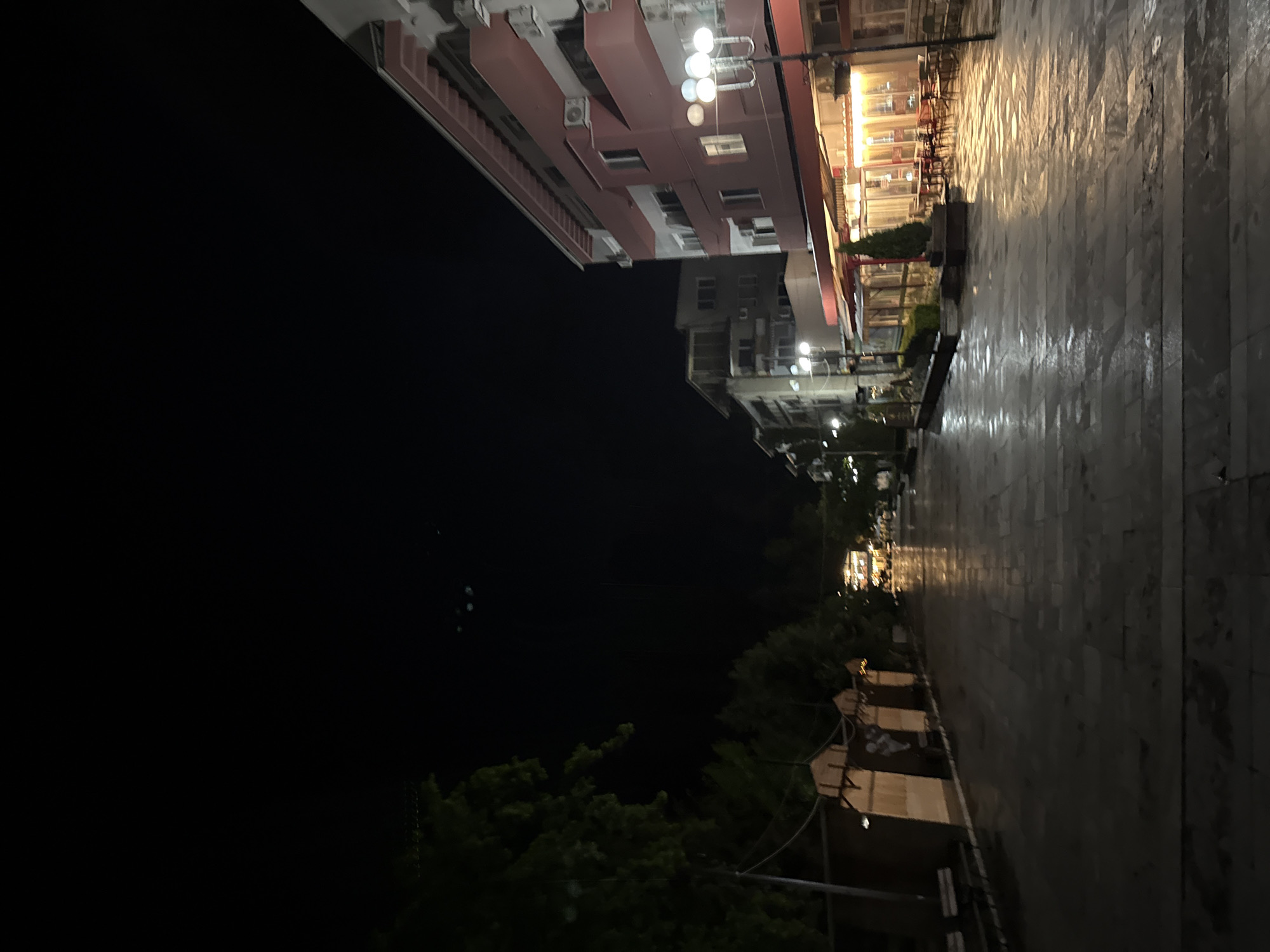 Nighttime street scenes captured in Berkovitsa, Bulgaria
