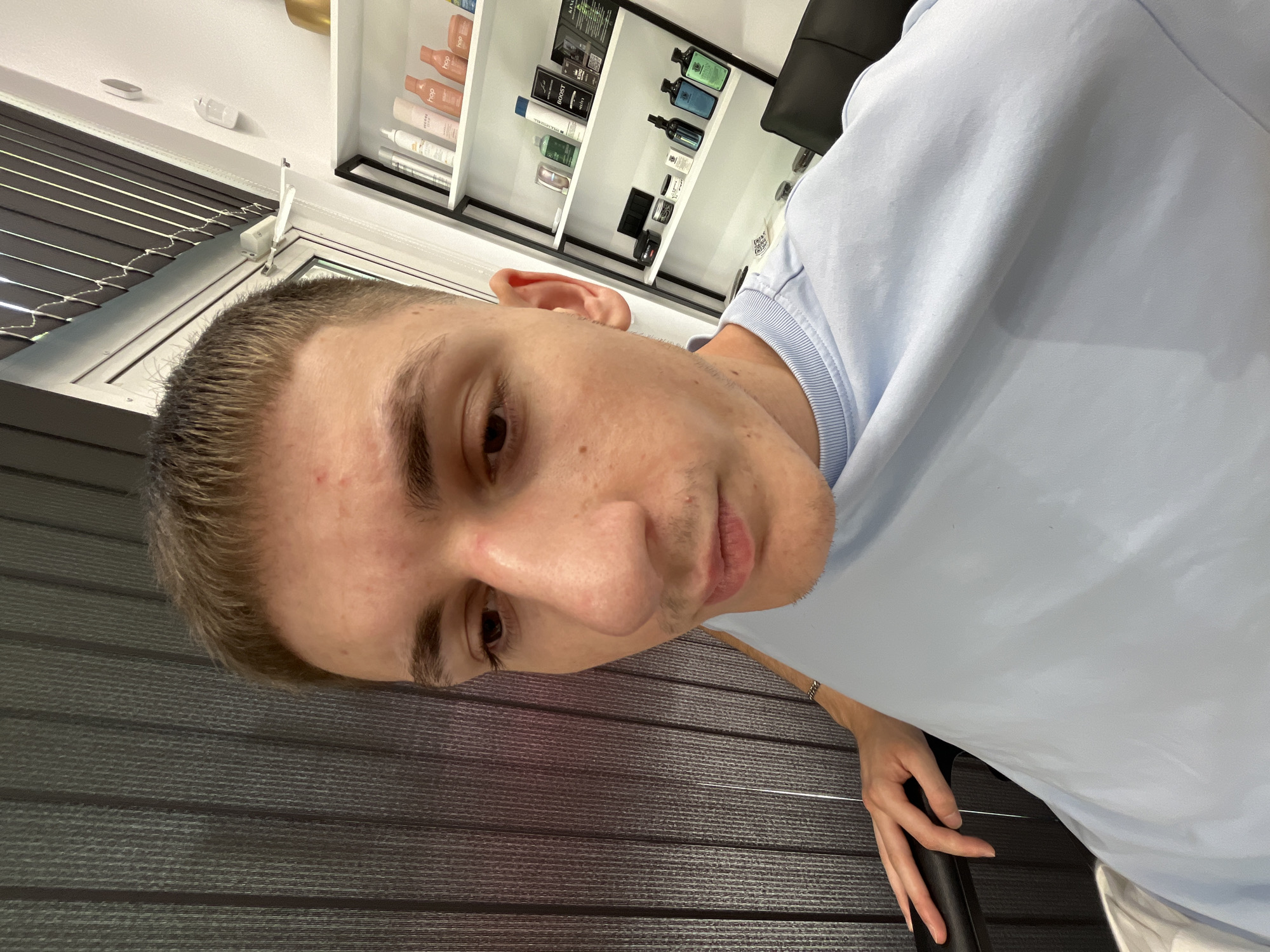 Morning barbershop visit documented in Sofia, Bulgaria