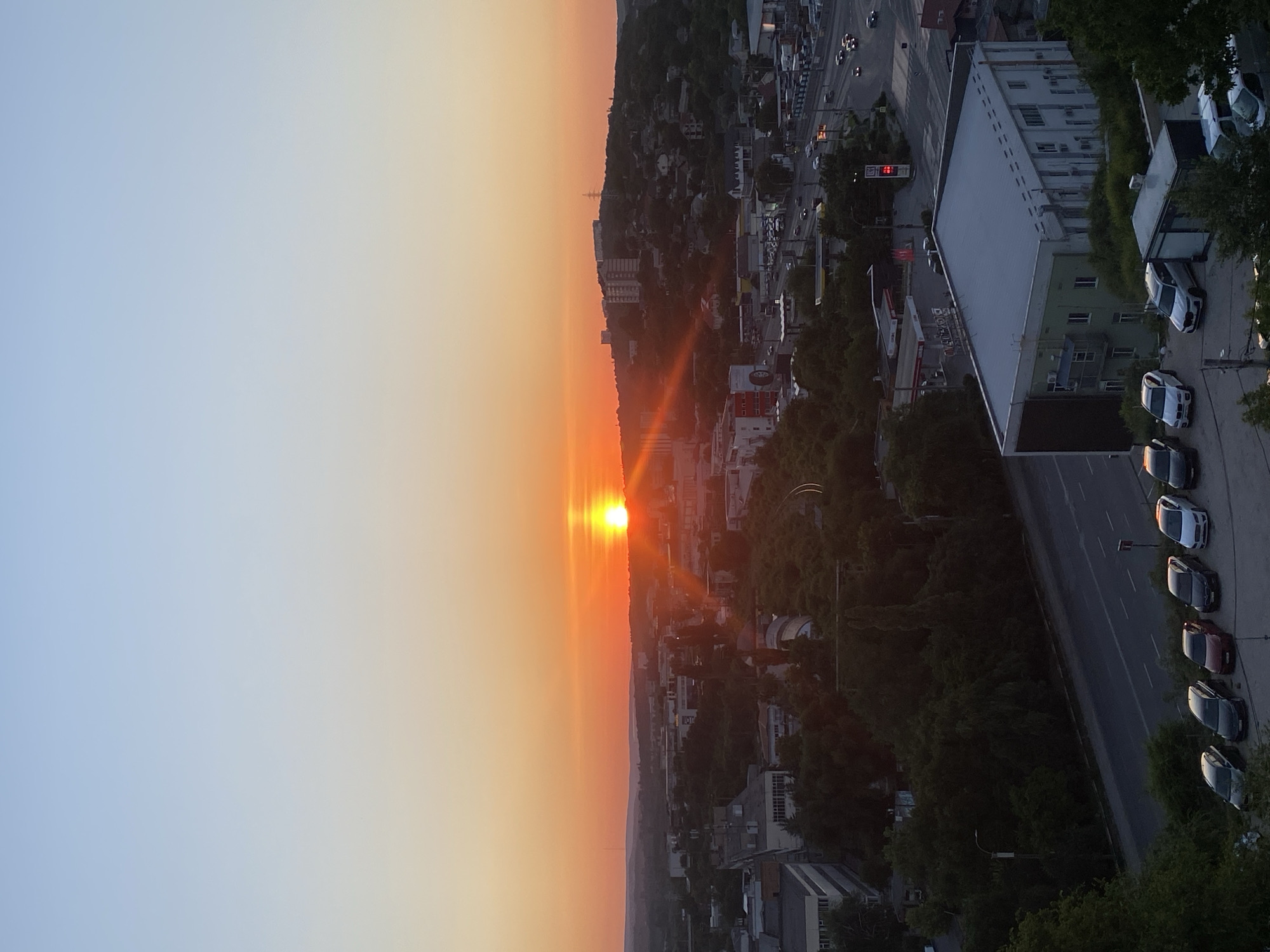 Chișinău summer solstice sunset, multiple angles and a home kitchen