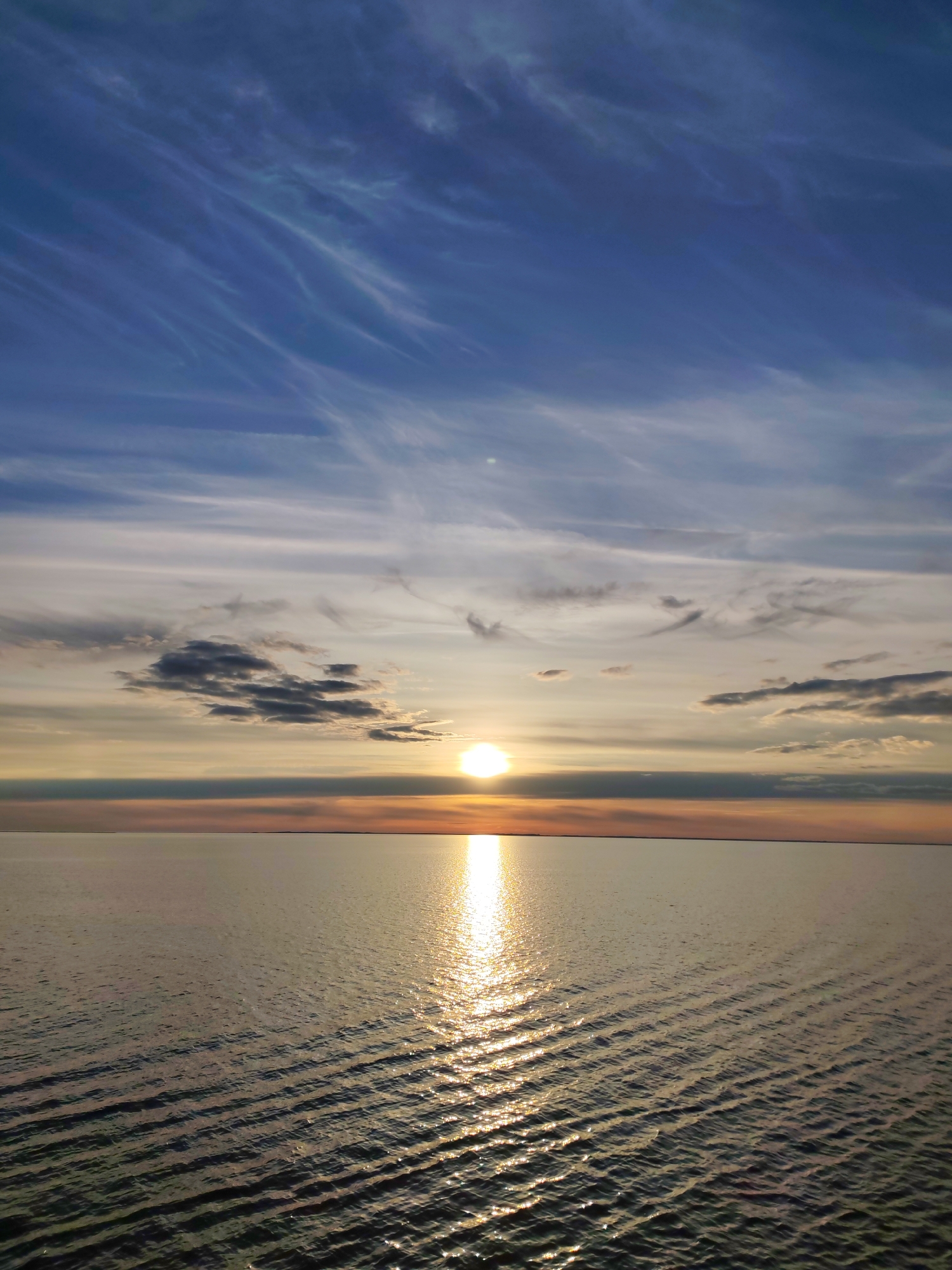Sunset observed over calm waters in Russia, May 2026
