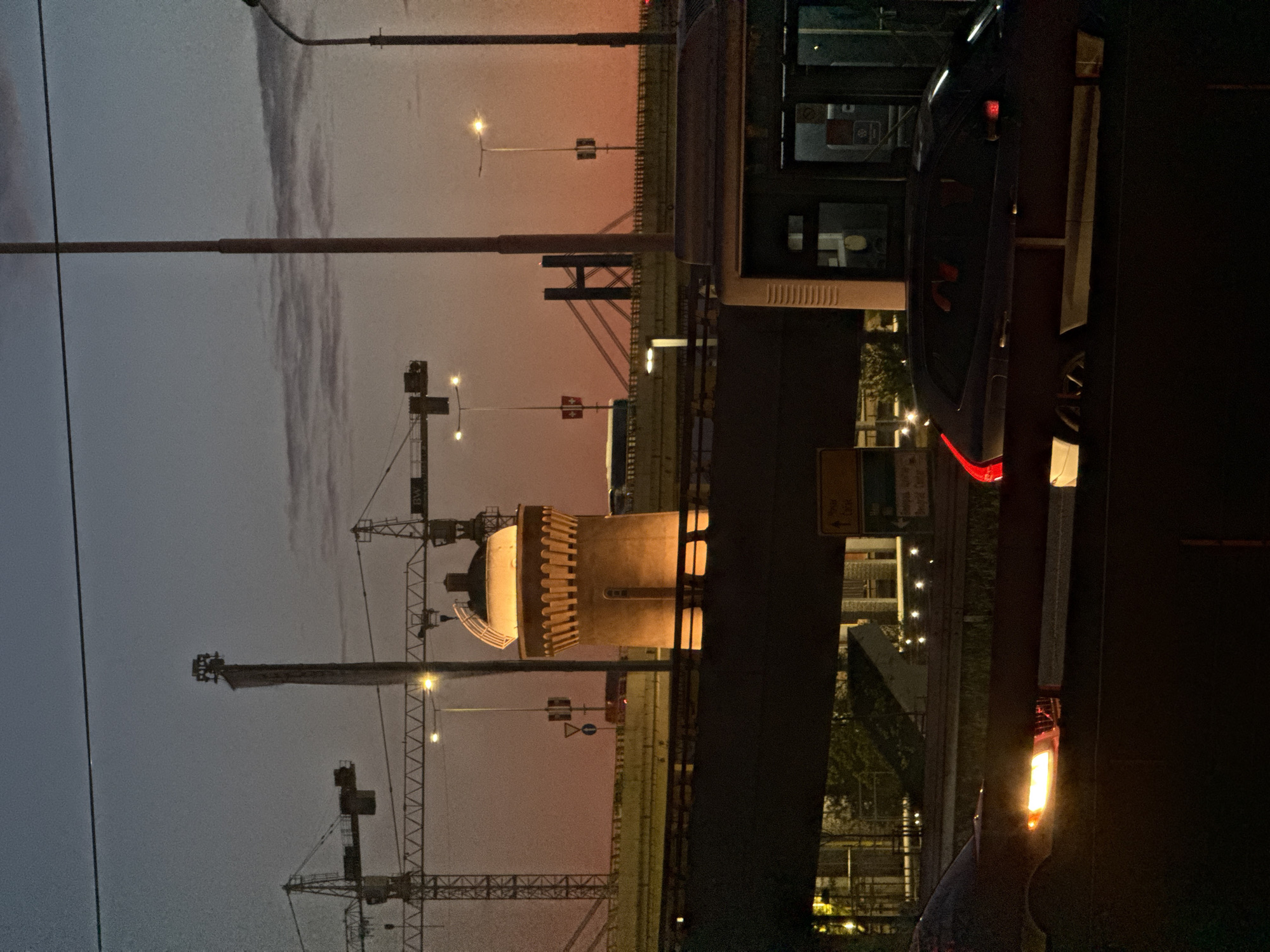 Dramatic sunset sky observed over Belgrade urban landscape