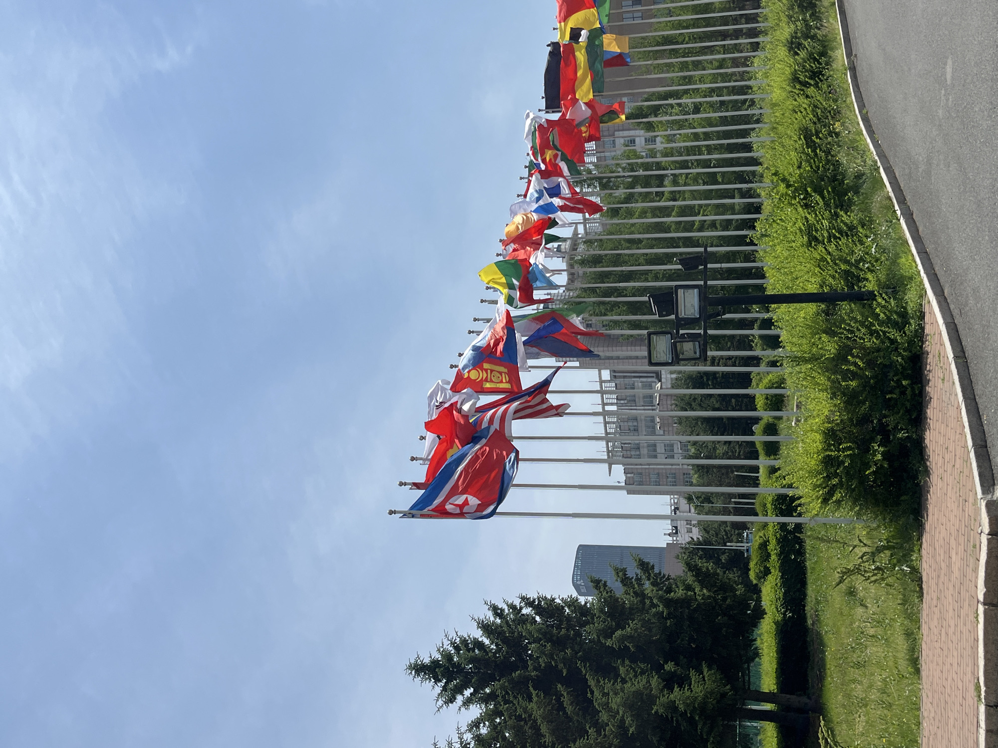 Early morning street scenes documented around Changchun government building