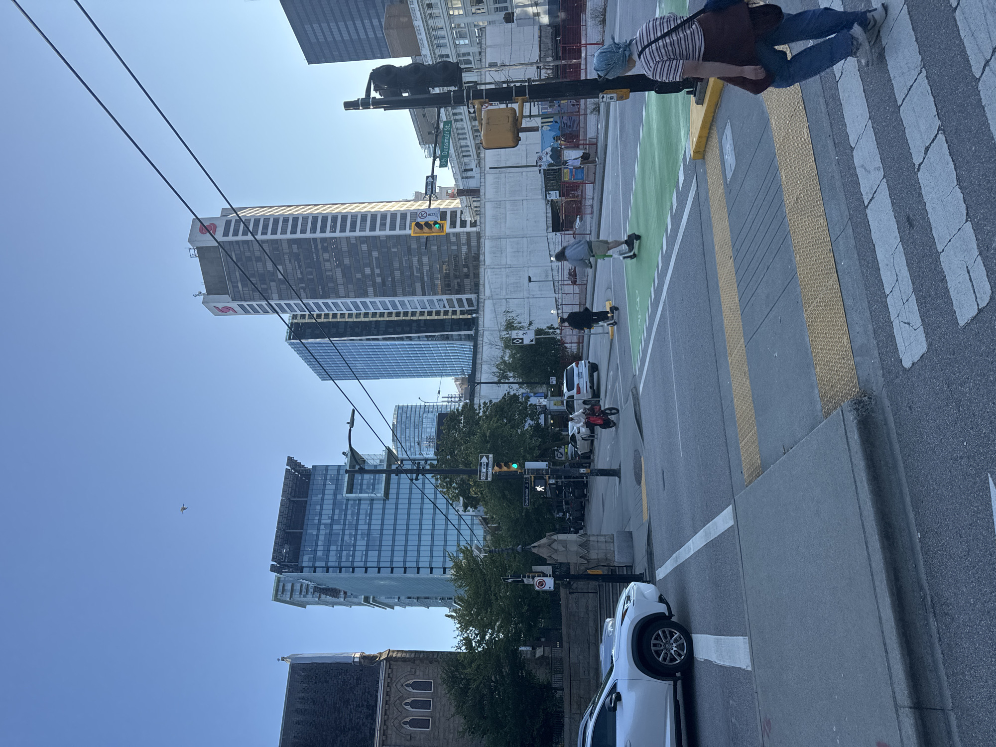 Downtown Vancouver streets and landmarks on a summer evening