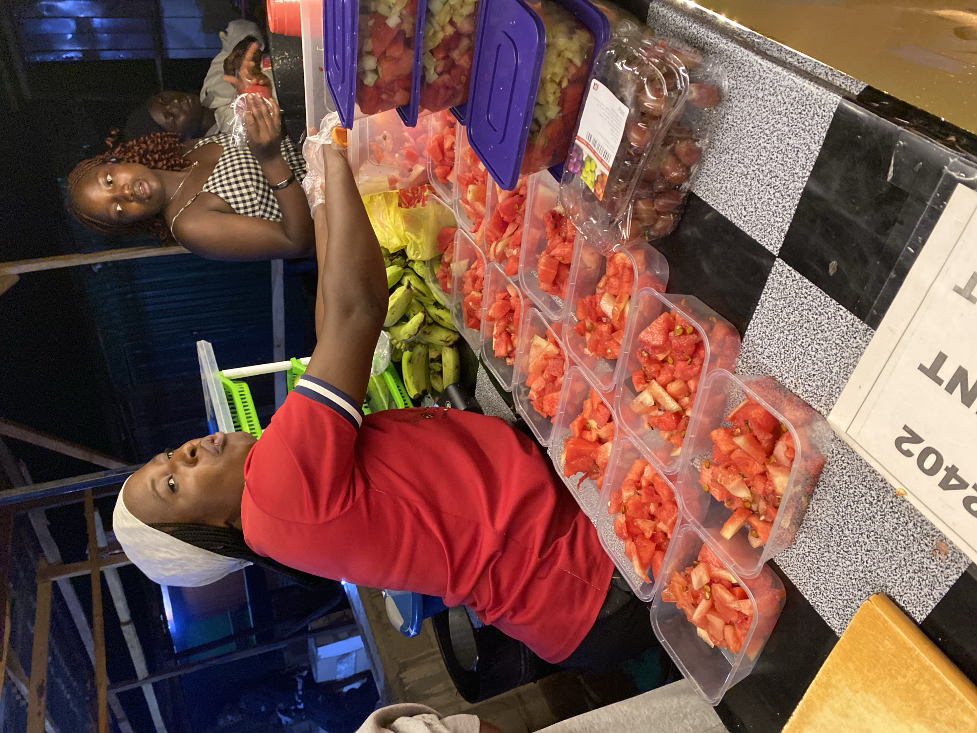 Campus event preparation and food vendor activity in Durimi