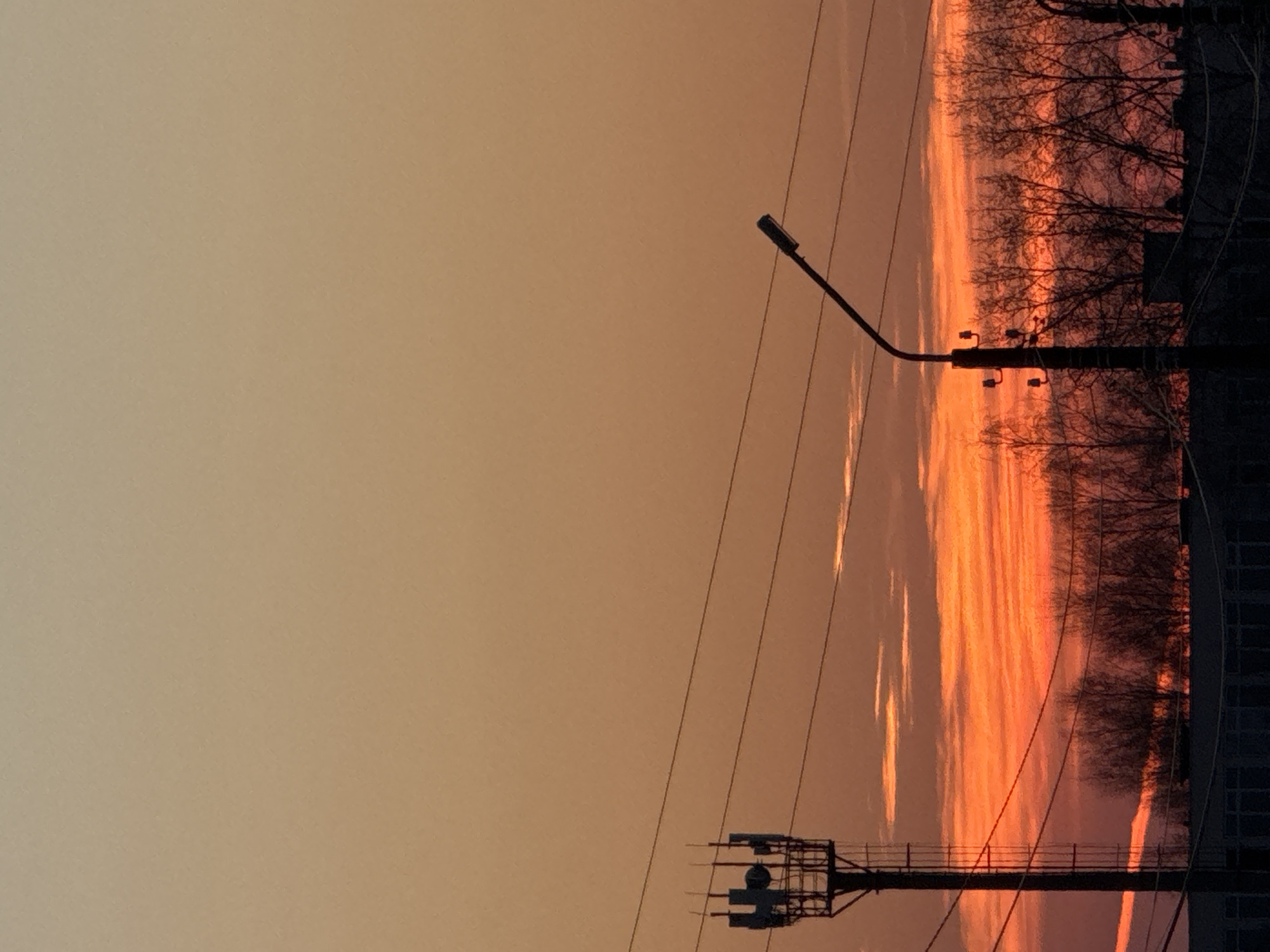 Sunset scenes documented across Прикамский, Russia streets and infrastructure