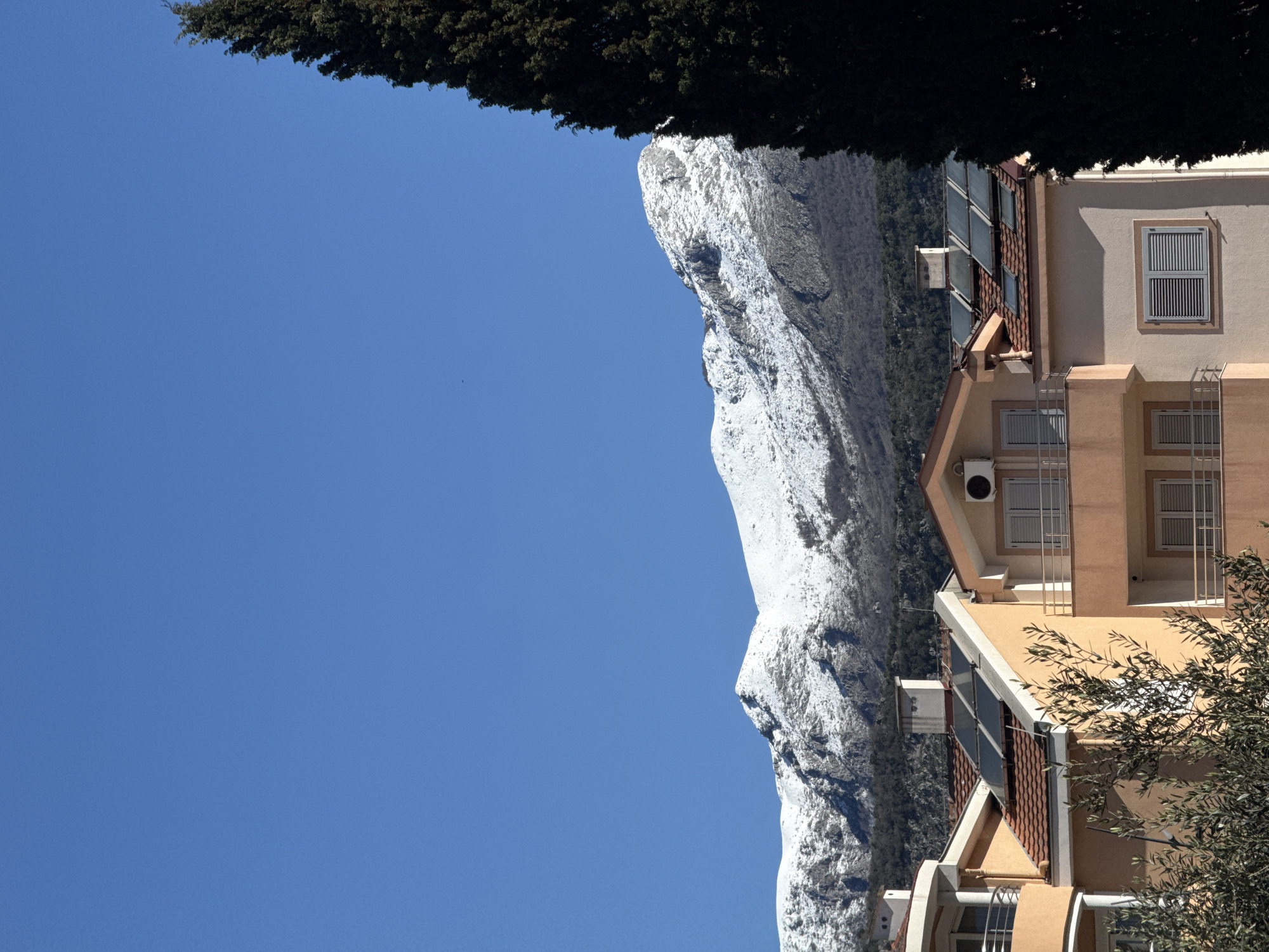 Clear skies and snow dust captured in Budva Montenegro