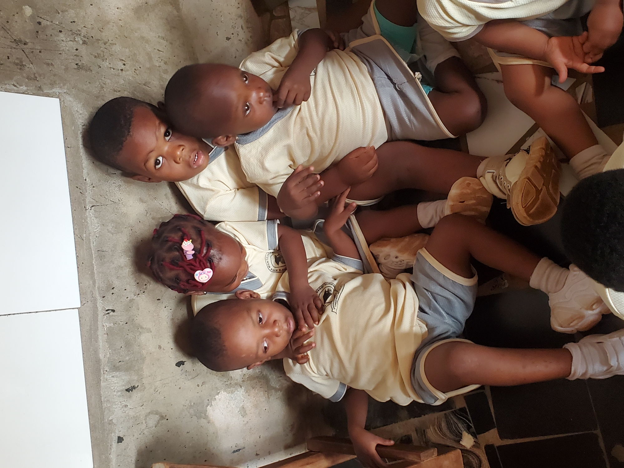 Nigerian schoolchildren attend regular classes in Ukwu-Abwa