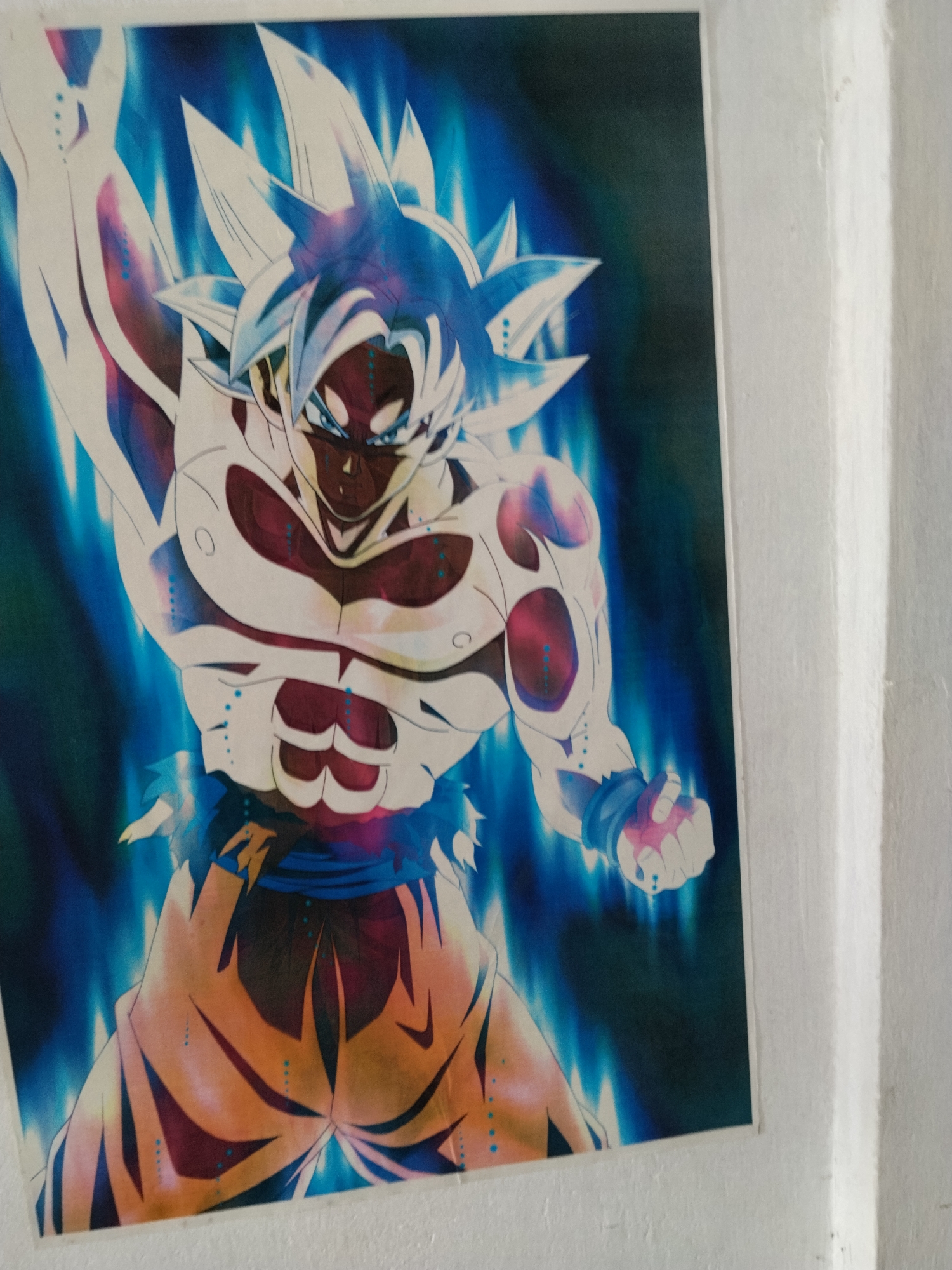 Dragon Ball Goku poster spotted on wall in Puttaparthi