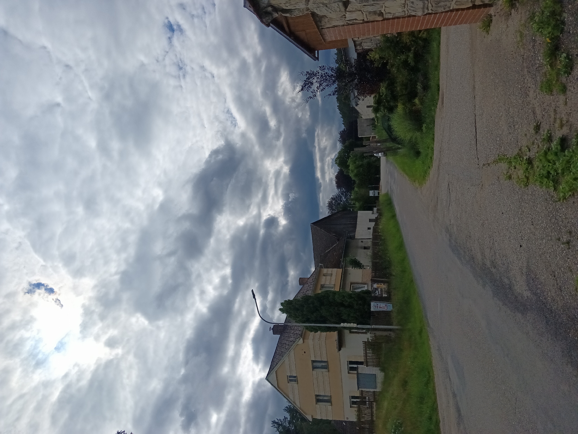 Quiet village road in Nová Ves, Czech countryside