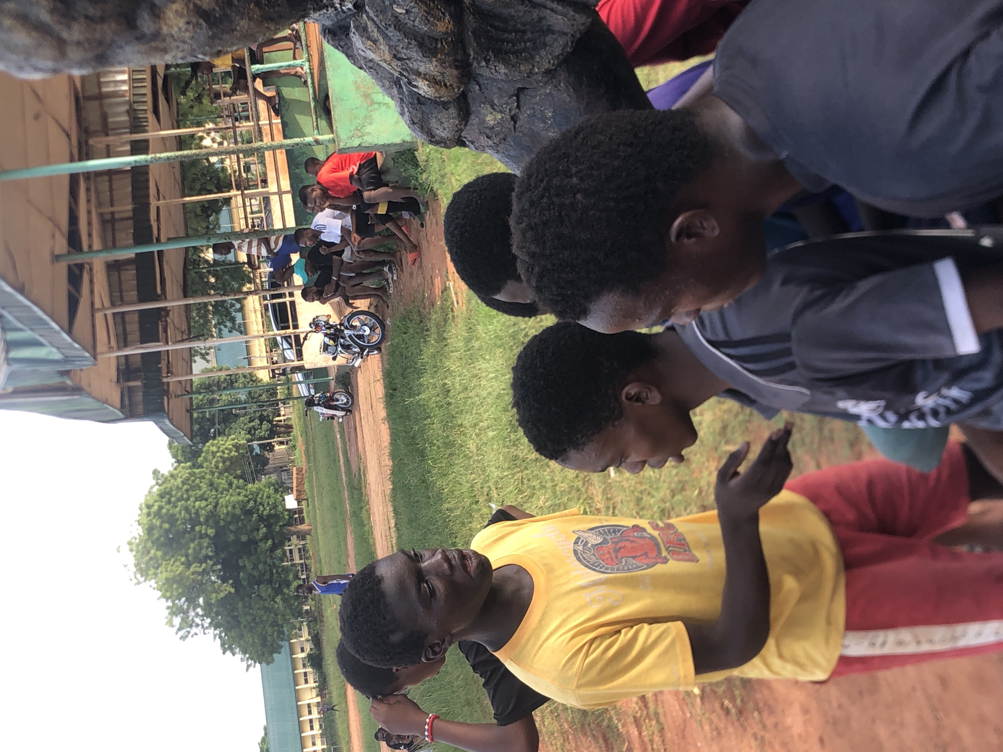 Soccer training session captured on community field in Nigeria