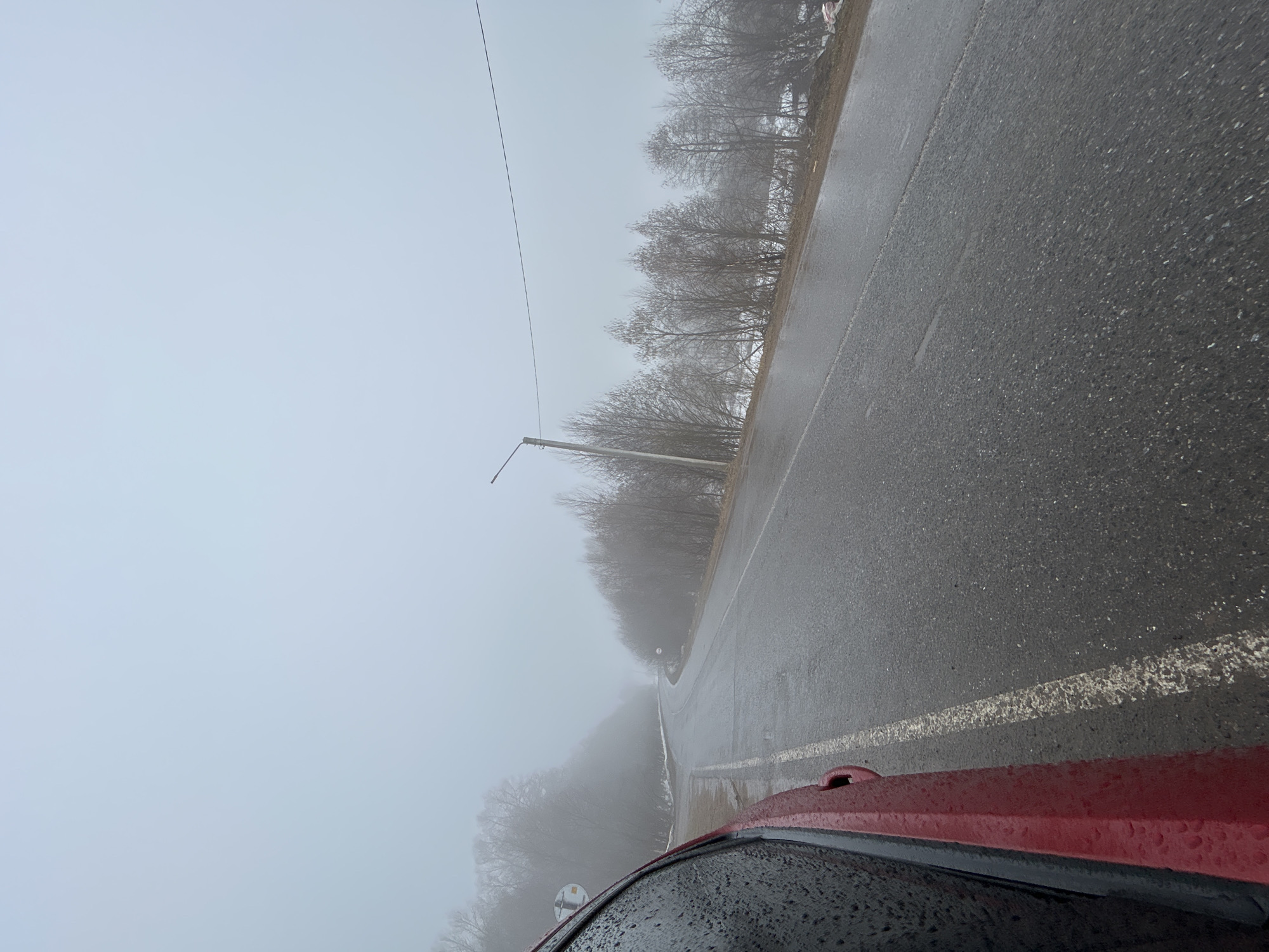 Foggy spring morning drive documented in Уральское, Russia