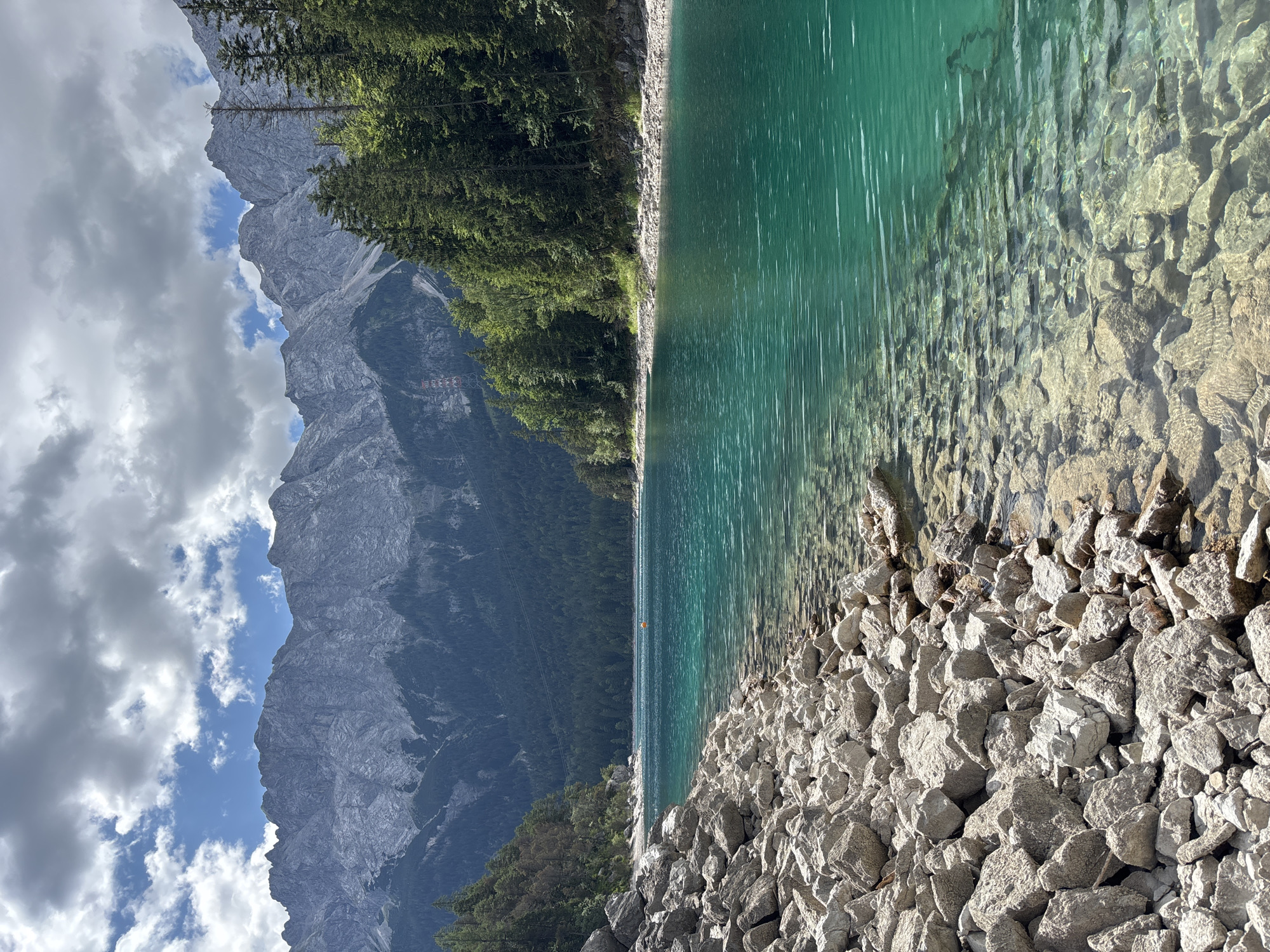 Eibsee's turquoise water and Zugspitze backdrop, Grainau
