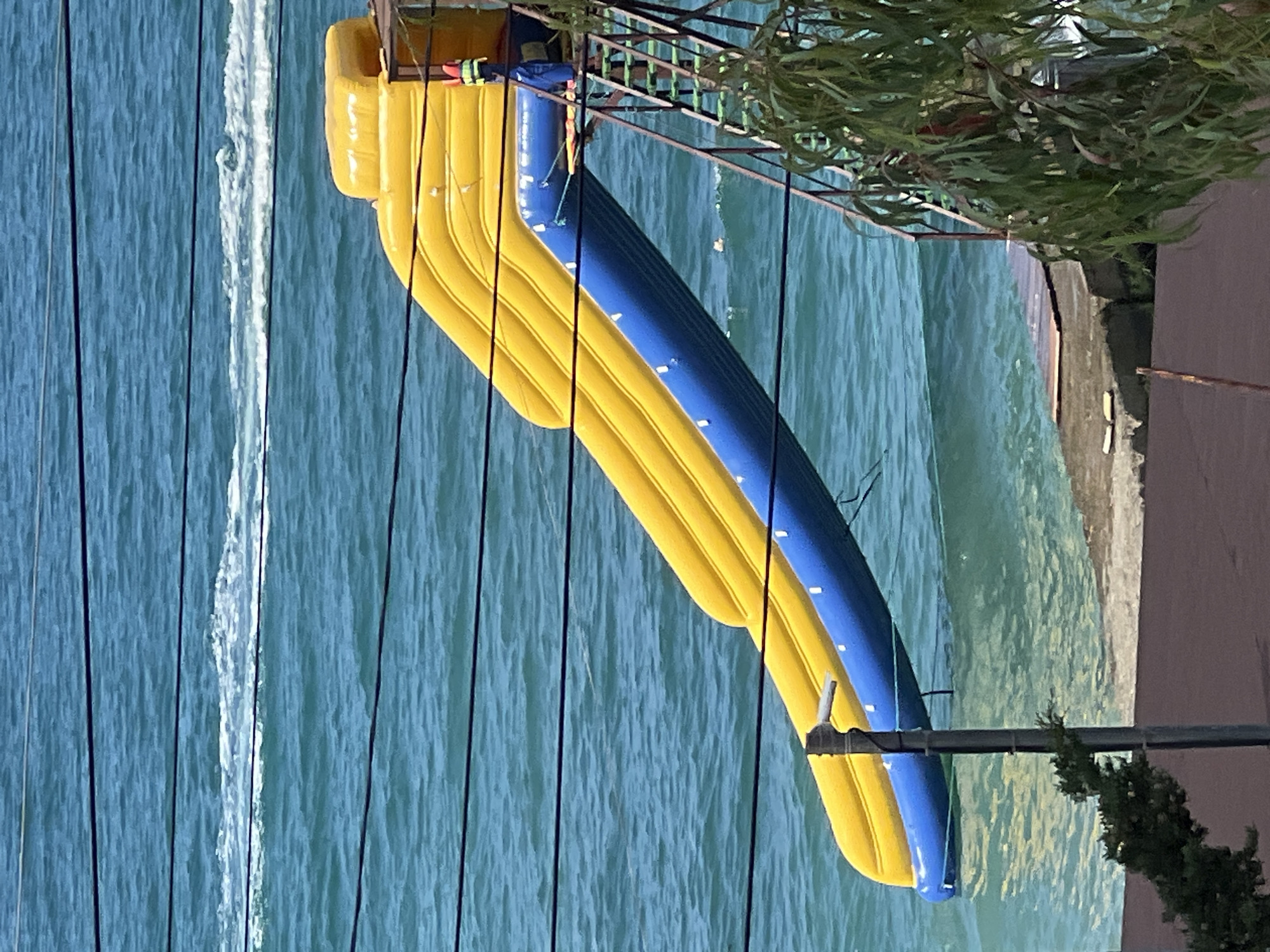 Inflatable water slide on the Sochi beachfront
