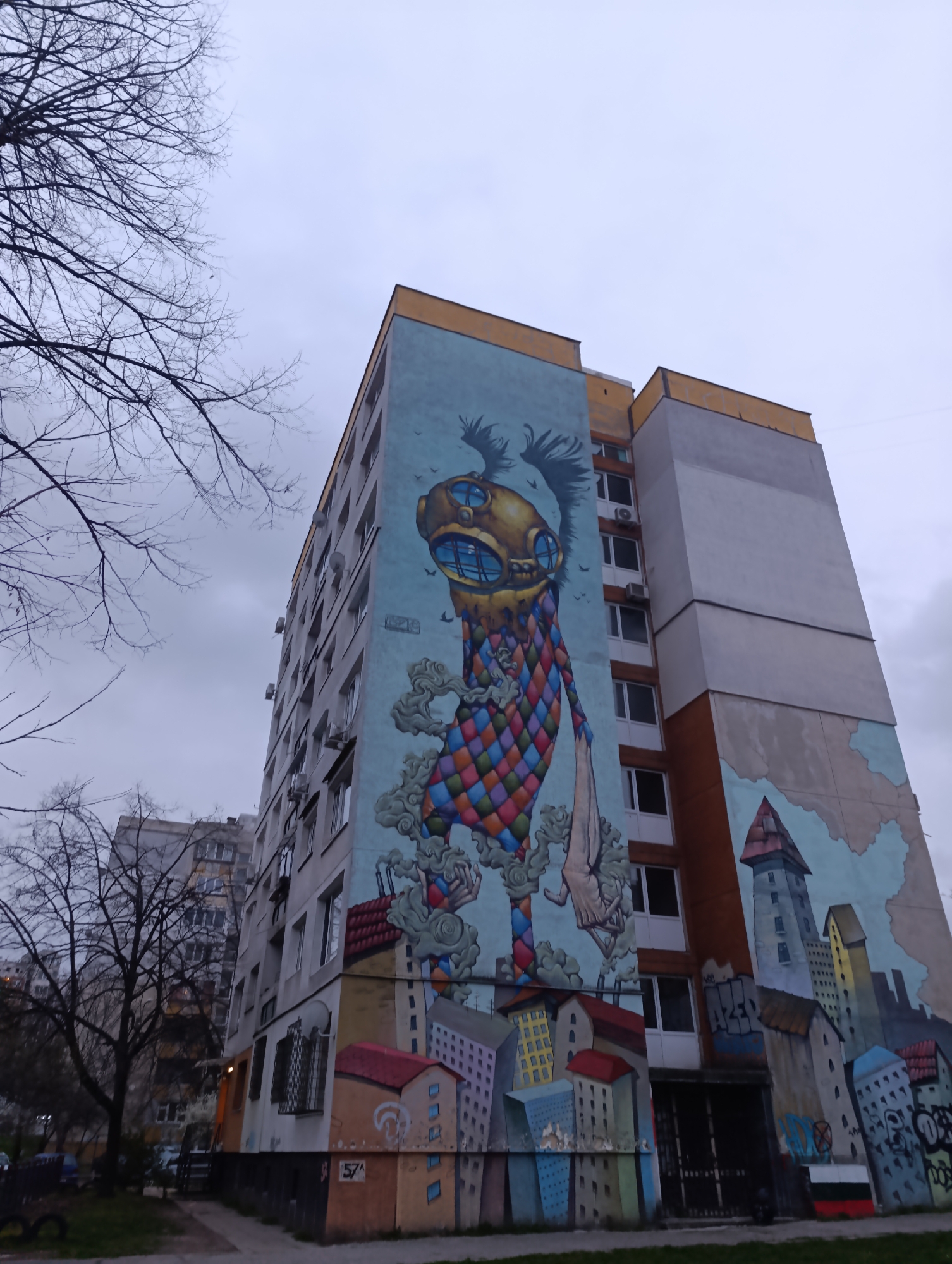 Street art and public transit captured in Sofia