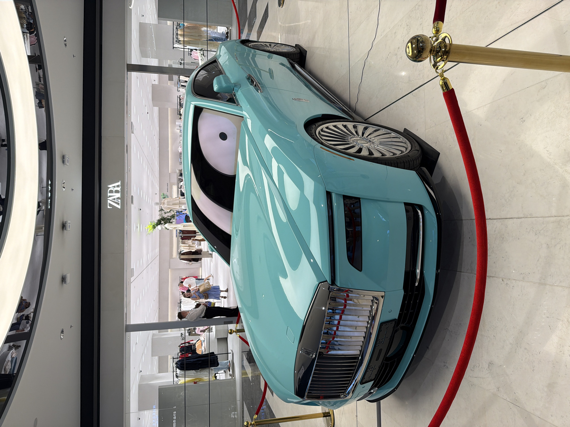 Luxury Rolls Royce on display at retail location