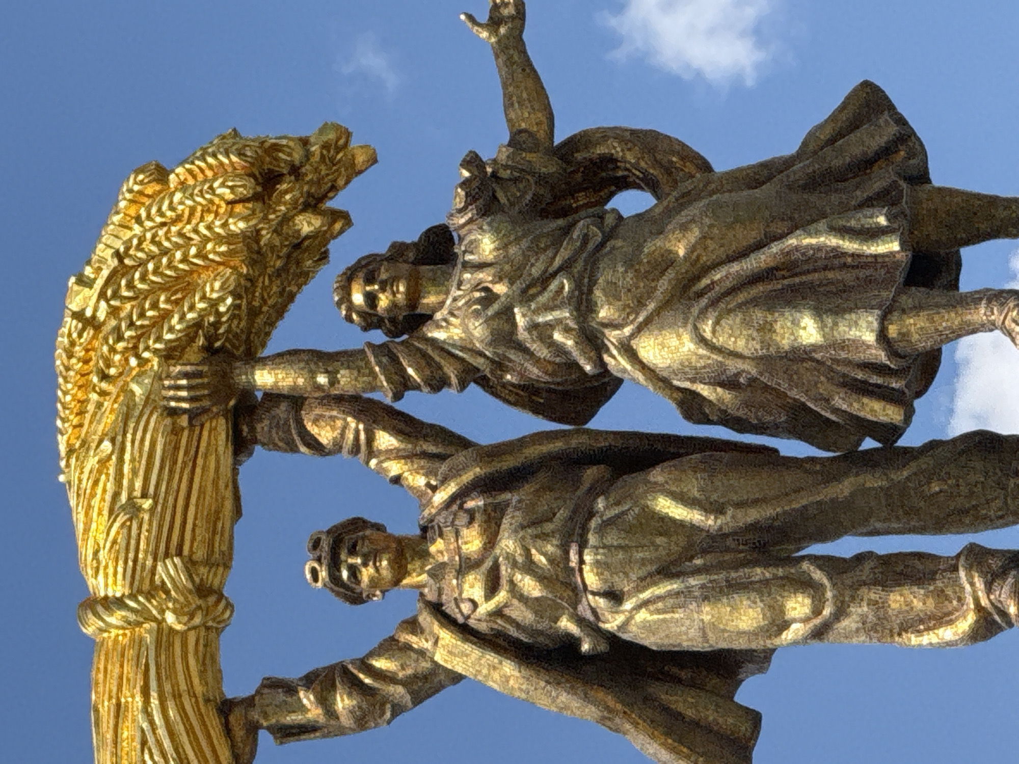 Sunny morning at VDNKh, Moscow's grand exhibition park