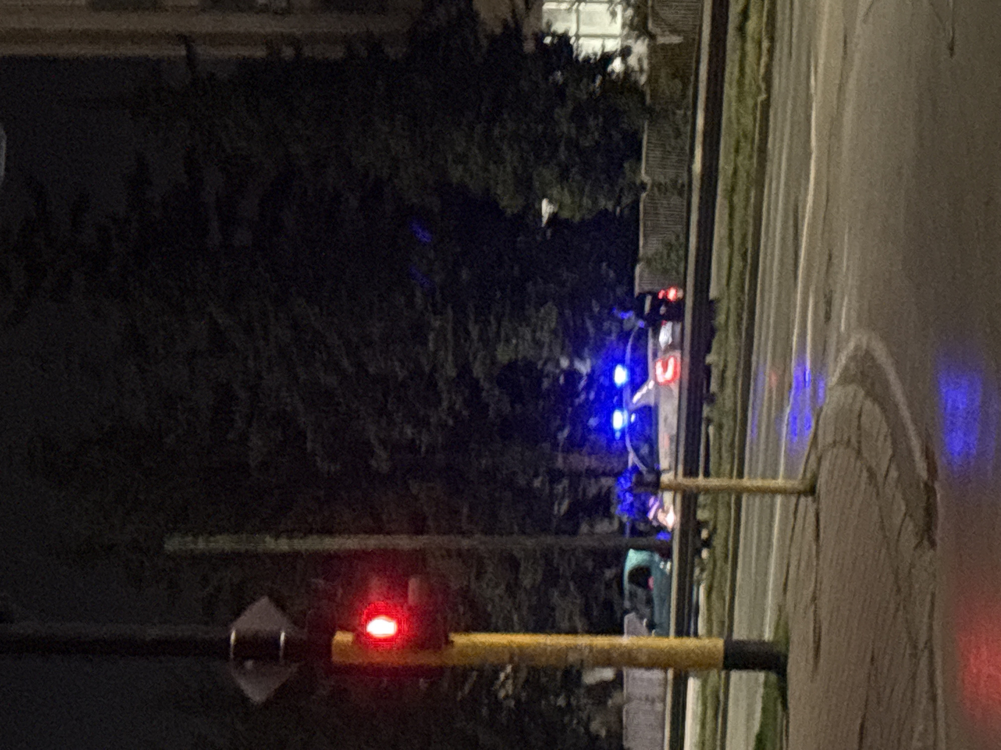 Emergency vehicle with blue lights parked in Sofia