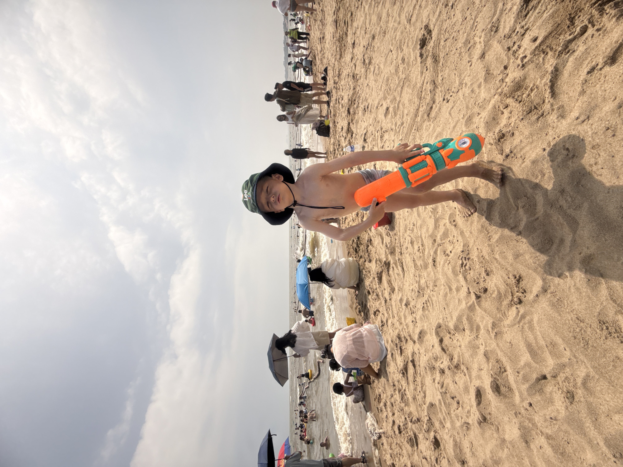Crowded summer beach day at Qinhuangdao, China