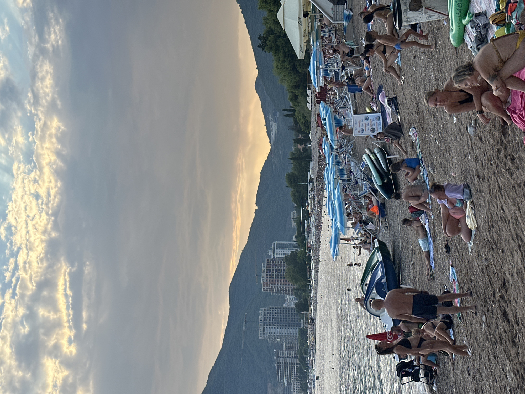 Budva's coastline at golden hour, beaches to Old Town