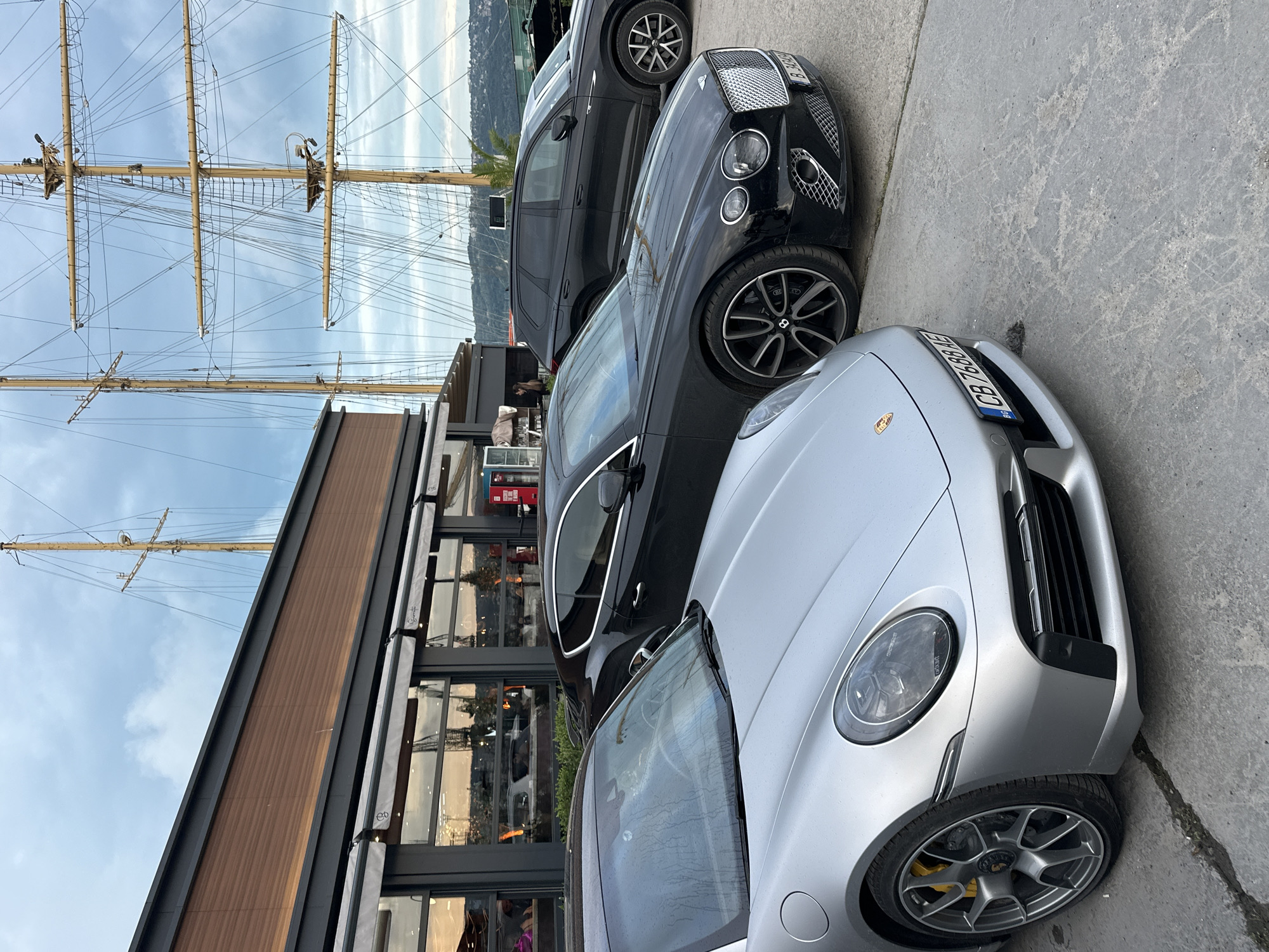 Luxury cars spotted at Varna waterfront during evening hours