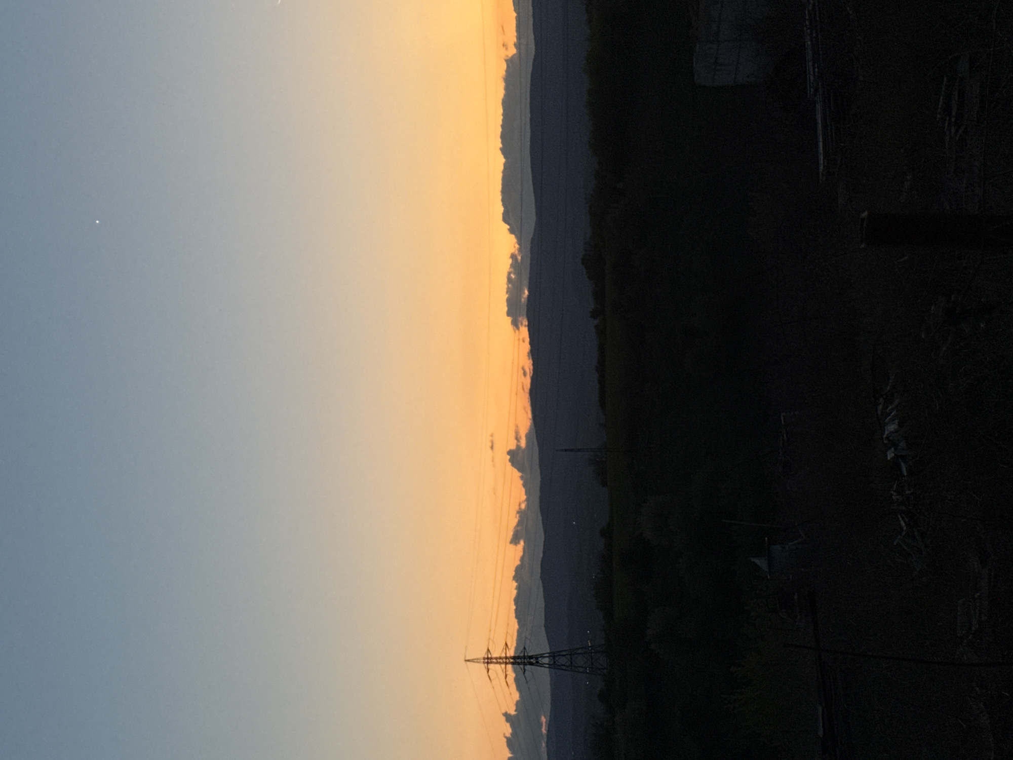 Sunset captured over mountains near Blagoevgrad, Bulgaria