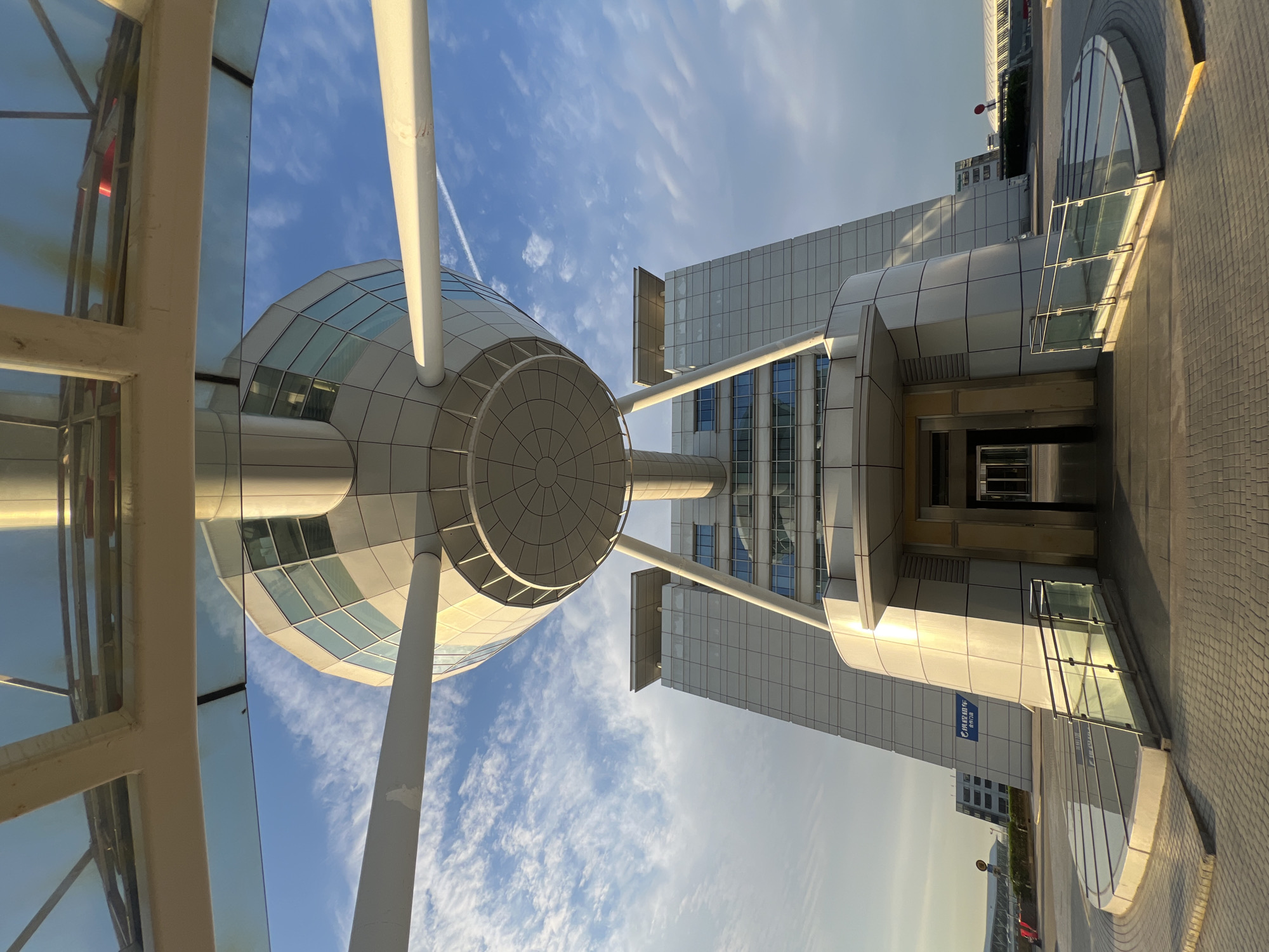 Glass dome architecture observed in Pudong district