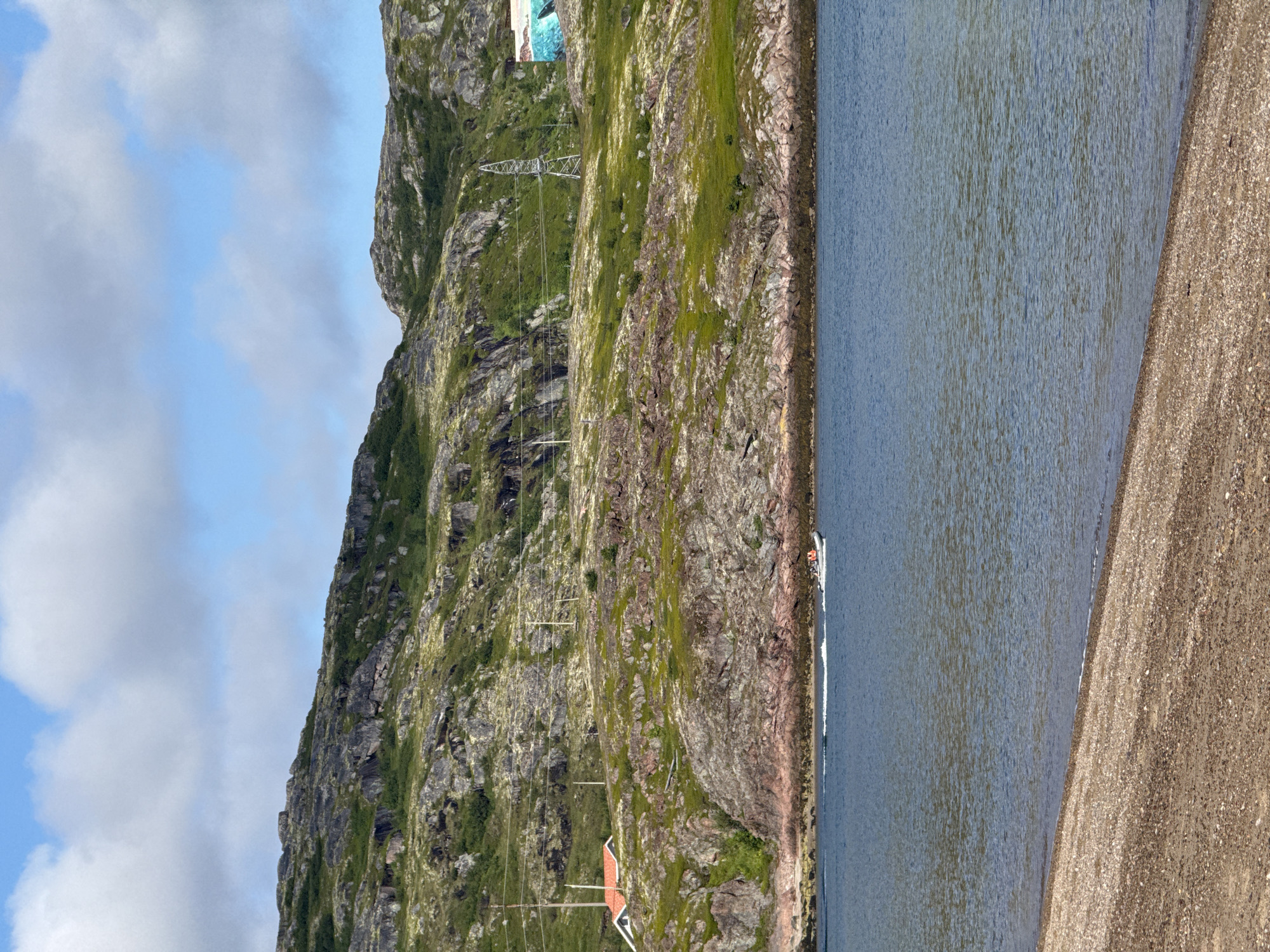 Summer morning on the beach and bay in Teriberka, Russia