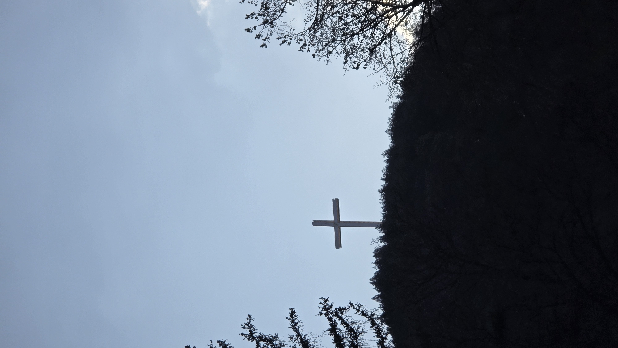 Morning street scenes and hilltop cross observed in Blagoevgrad