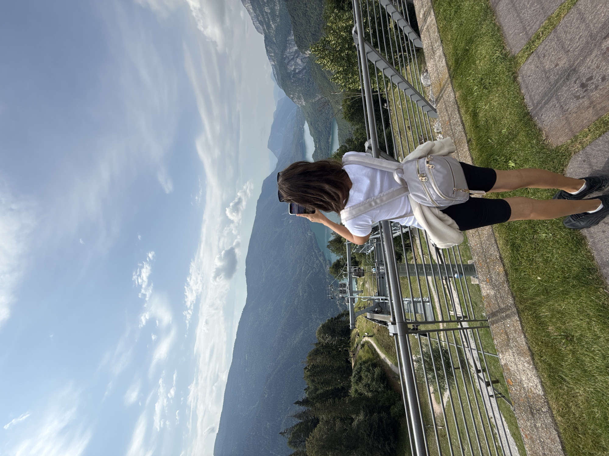 Alpine overlook stop in Molveno with lake and mountain views