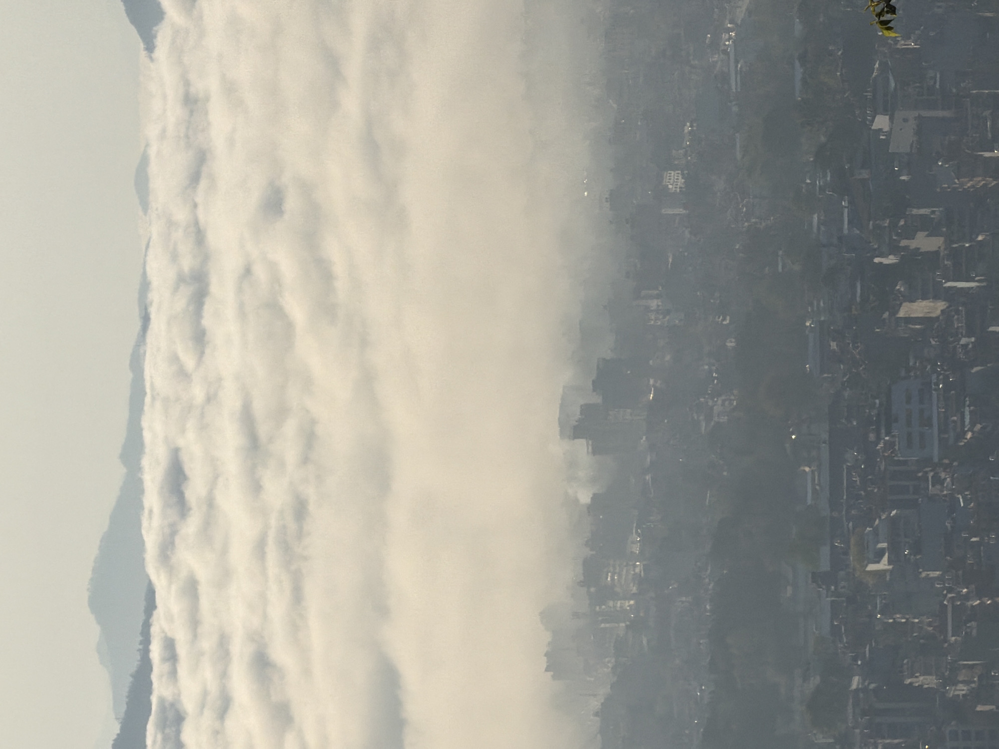 Morning clouds blanket Pokhara valley, Nepal