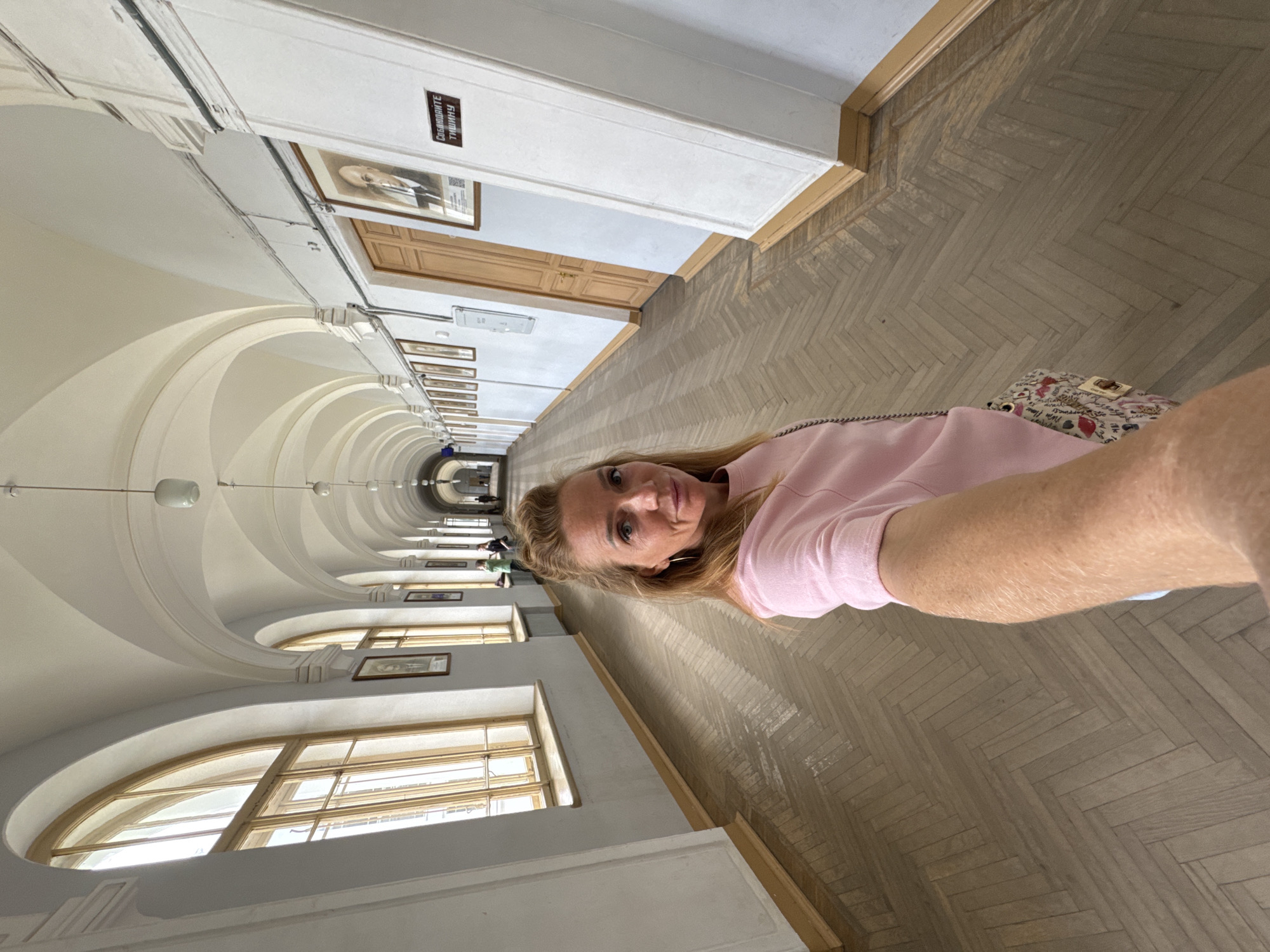 Inside an ornate Saint Petersburg palace hallway and staircase