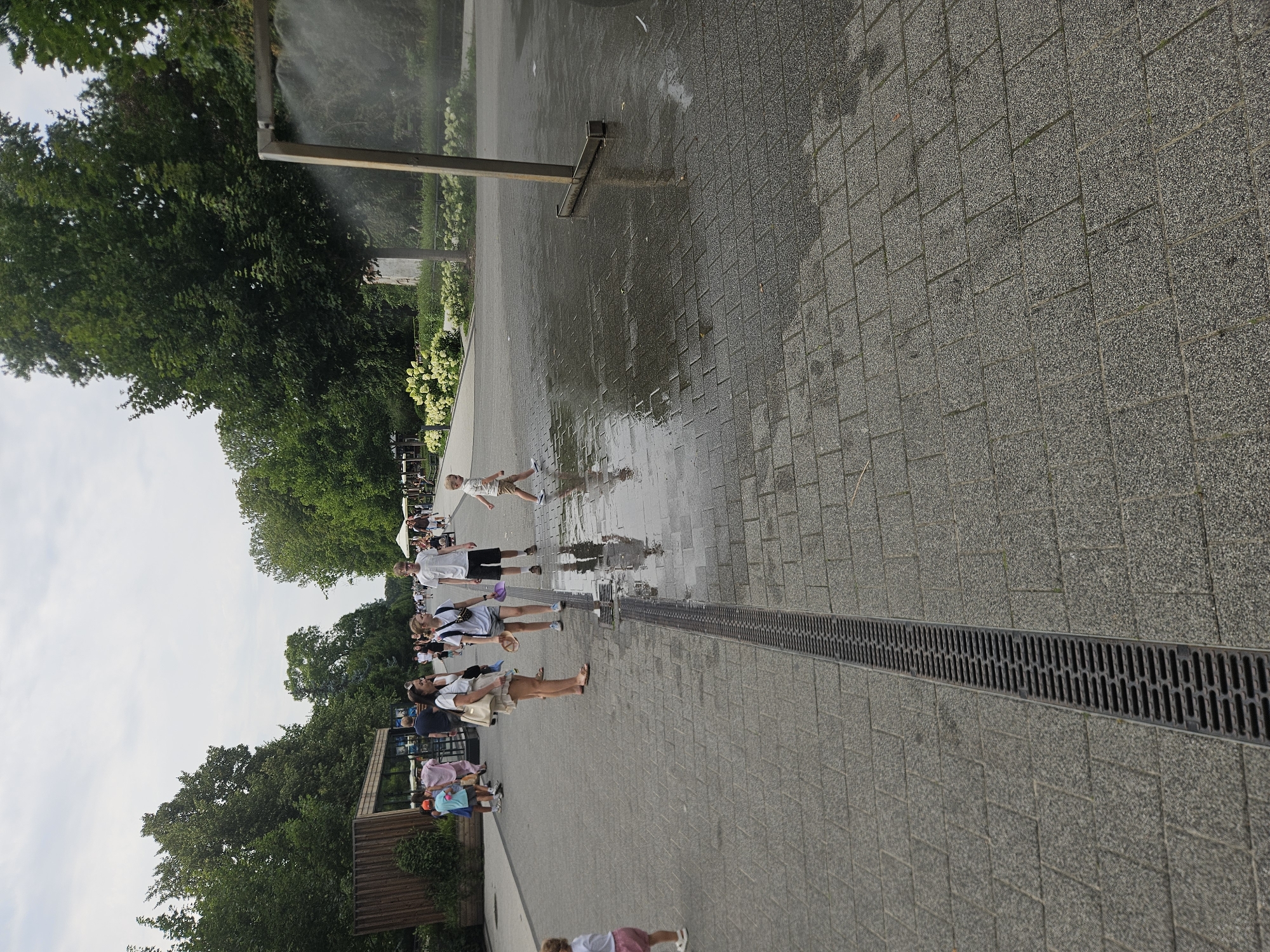 Łazienki Park on a cloudy summer afternoon in Warsaw