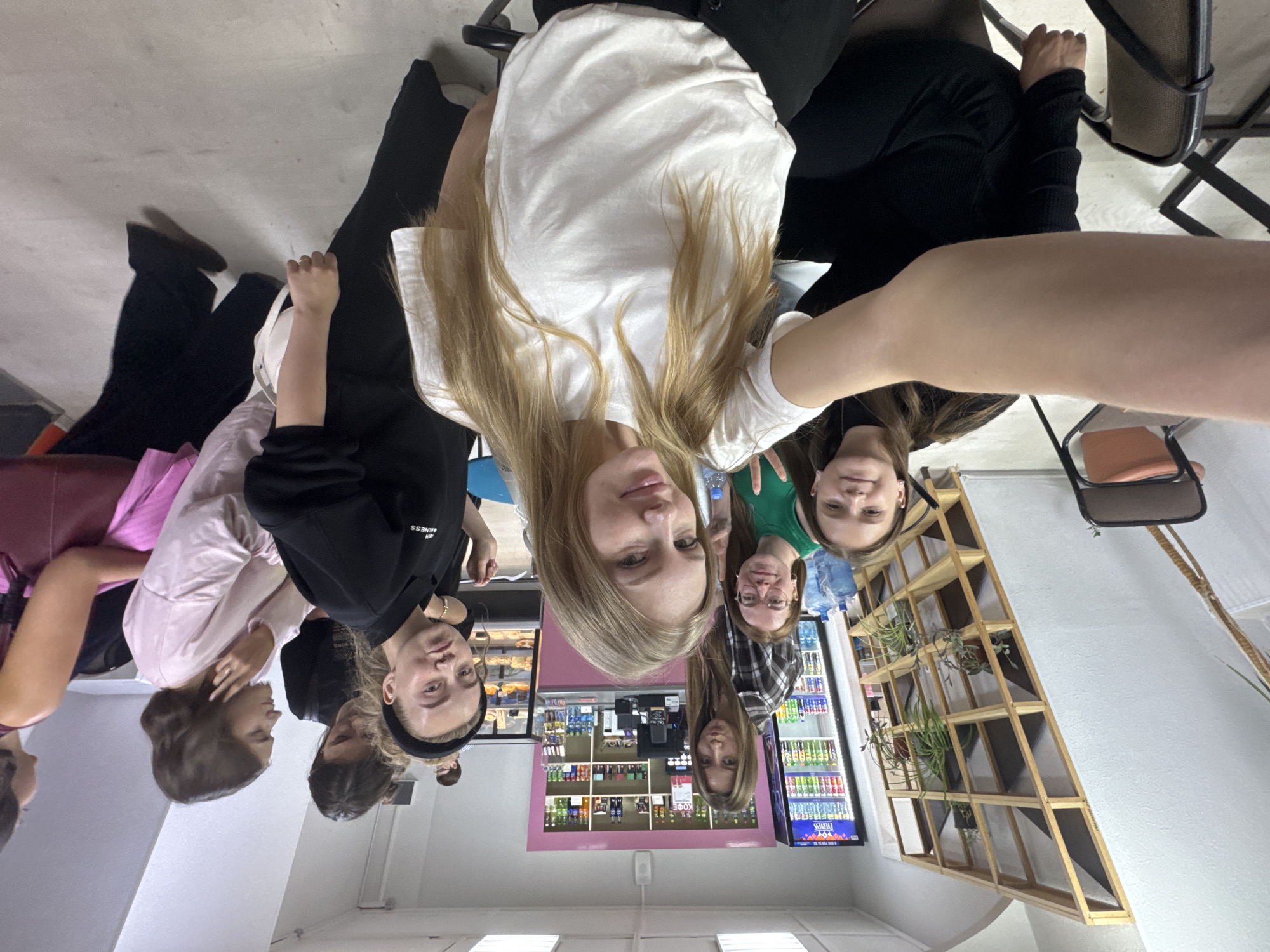 Women document morning activities across venues in Perm, Russia
