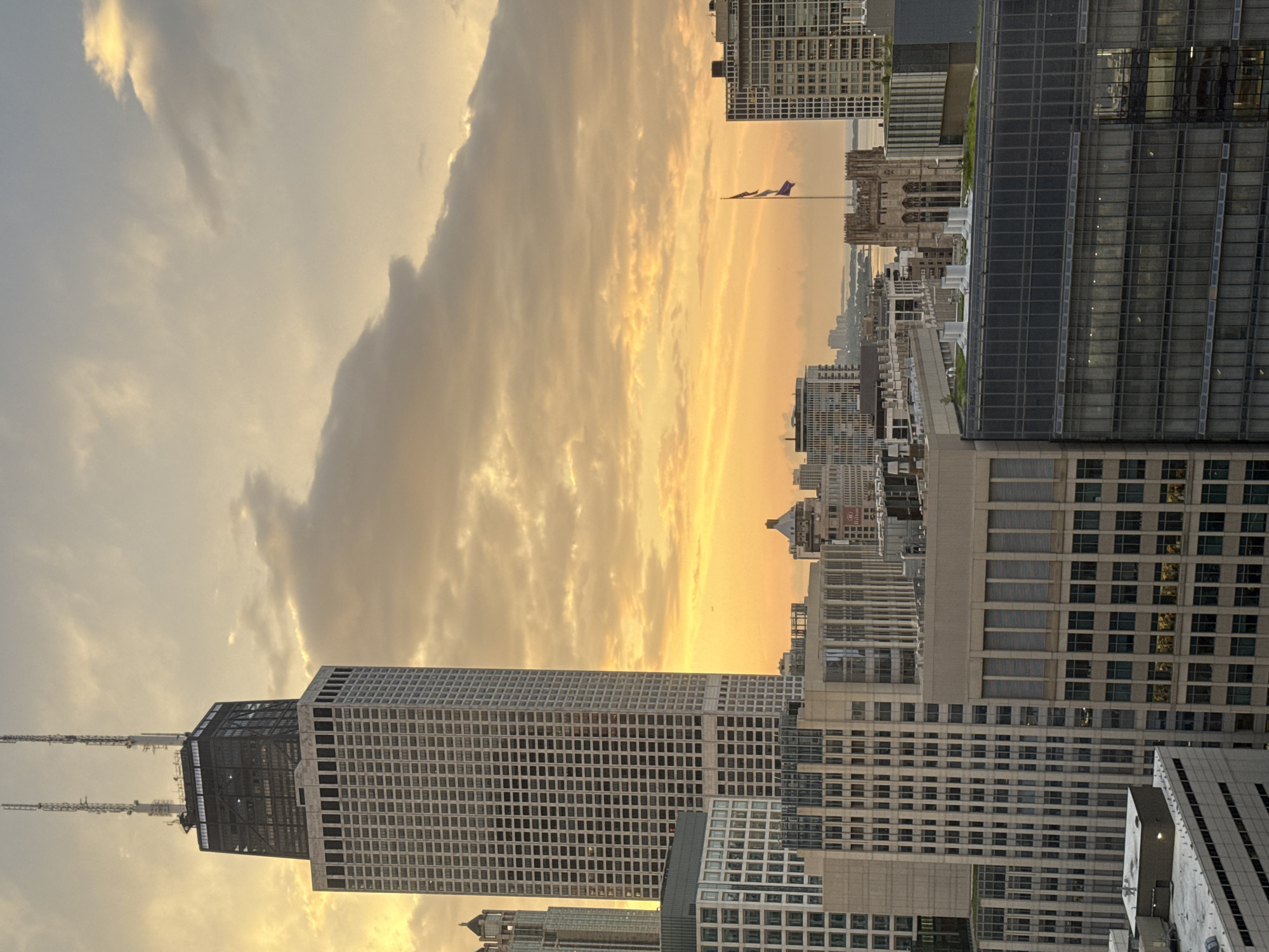 Chicago skyline at sunset, multiple angles across the city