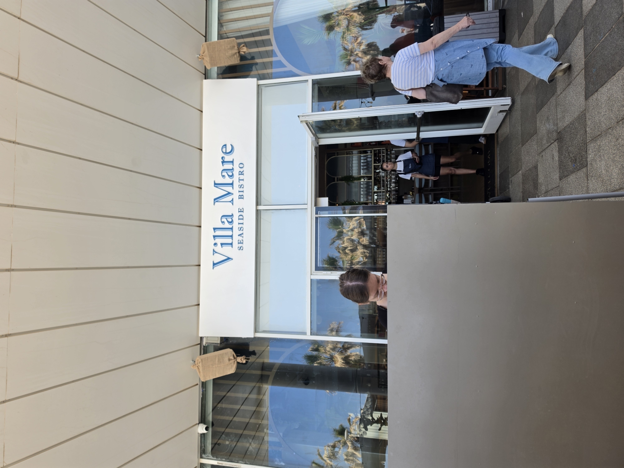 Morning dining scene at coastal Bat Yam restaurant