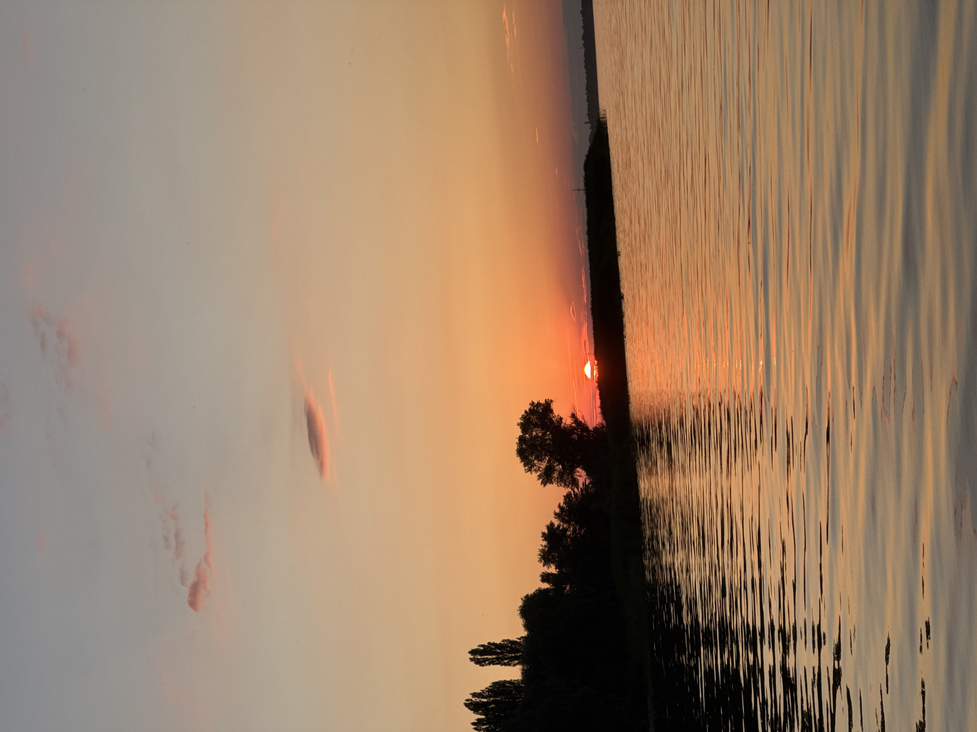 Quiet sunset colors over a Ukrainian riverside.