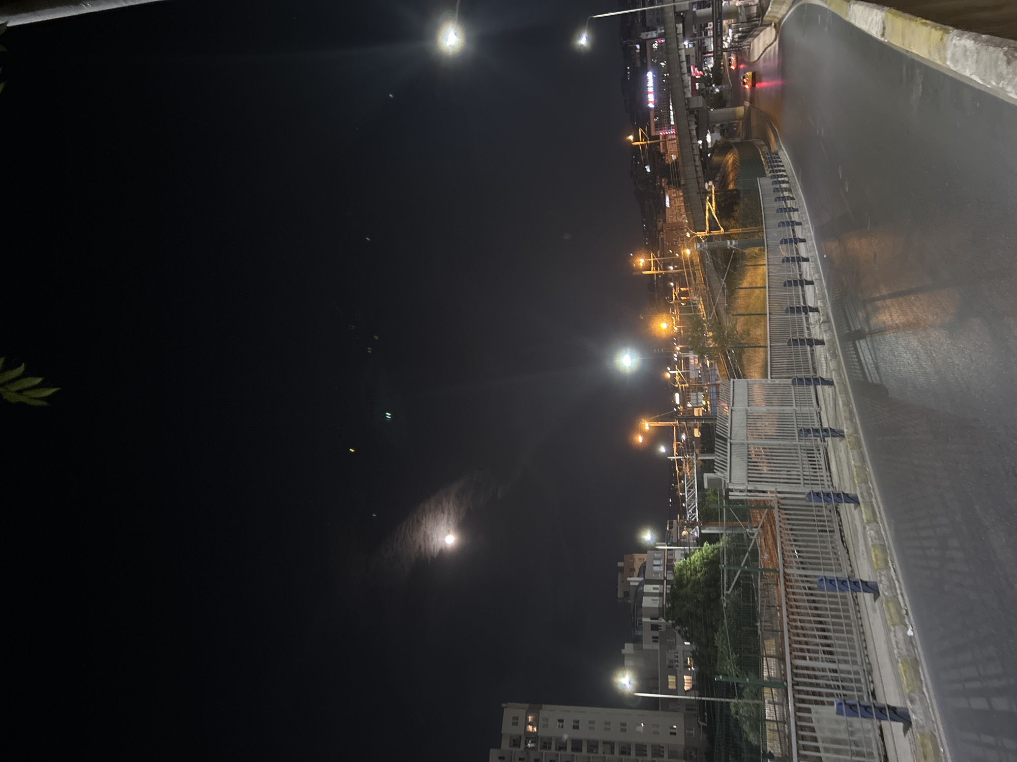 Nighttime urban scenes captured from elevated view in Bayrampaşa